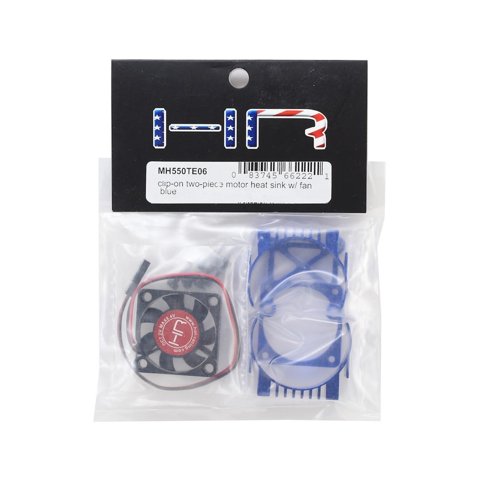 Hot Racing #MH550TE06 Hot Racing Clip-On Two-Piece Motor Heat Sink w/Fan (Blue)