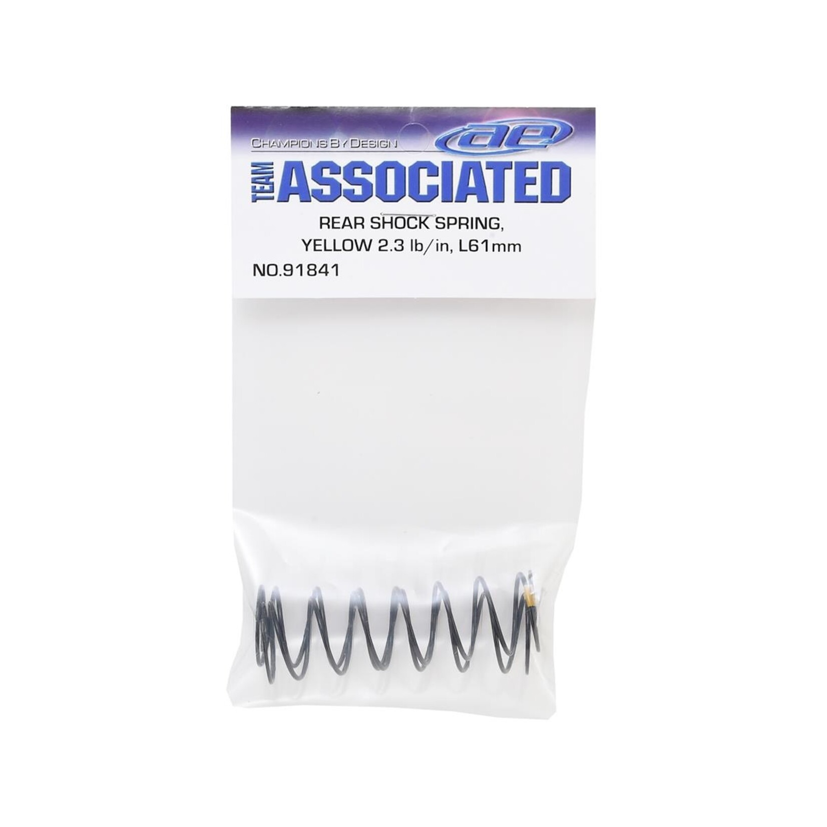 Team Associated #91841 Team Associated 12mm Rear Shock Spring (2) (Yellow/2.30lbs) (61mm Long)