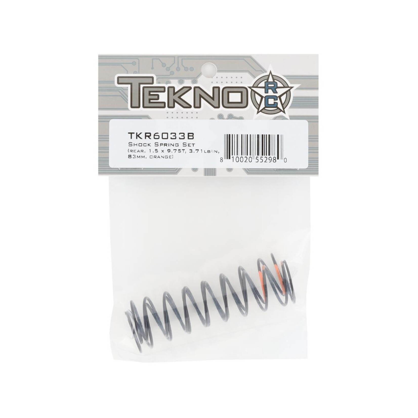 Tekno RC Tekno RC 83mm Rear Shock Spring Set (Orange) (1.5 x 9.75T) (2) #TKR6033B
