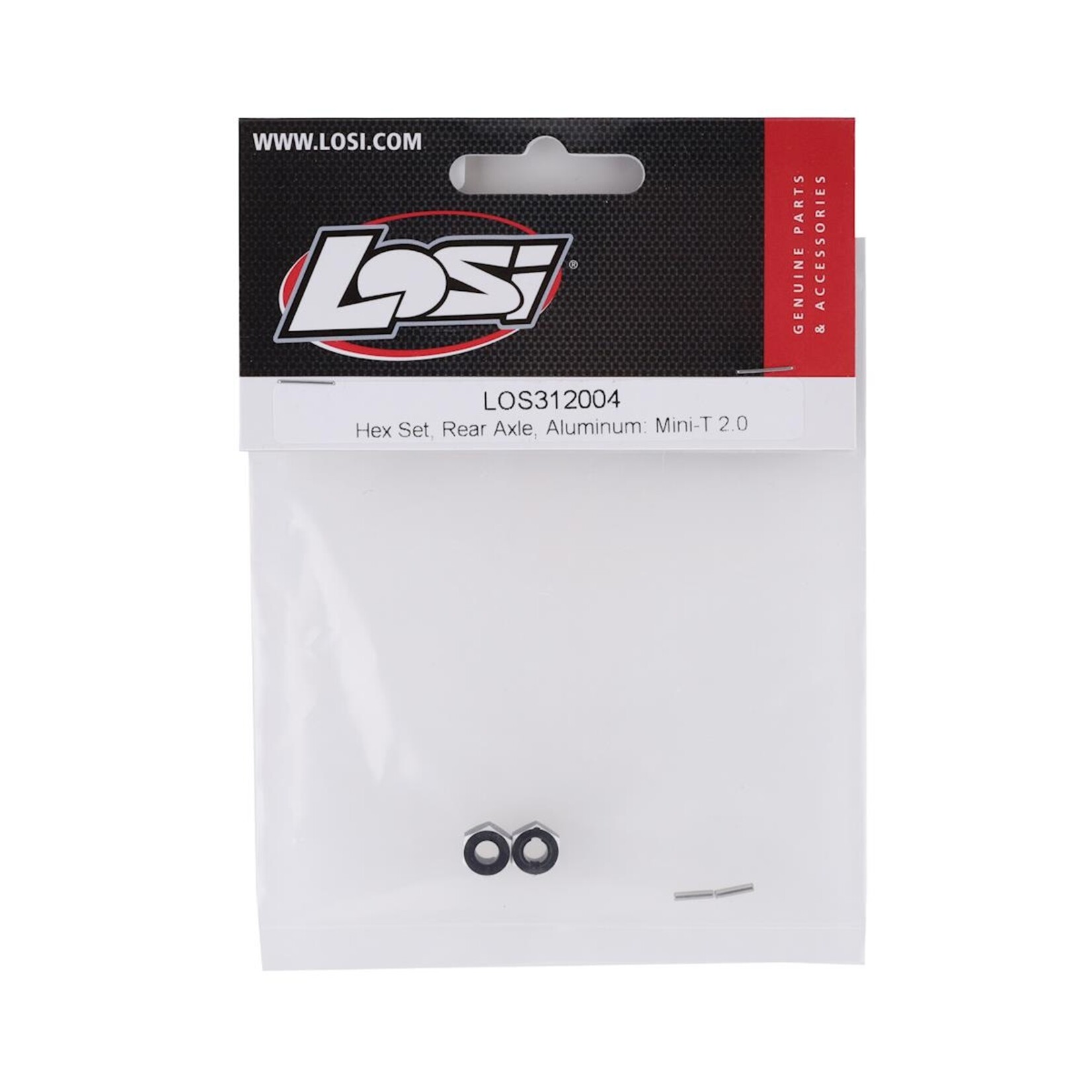 Losi #LOS312004 Losi Mini-T 2.0 Aluminum Rear Hex Set (Black)