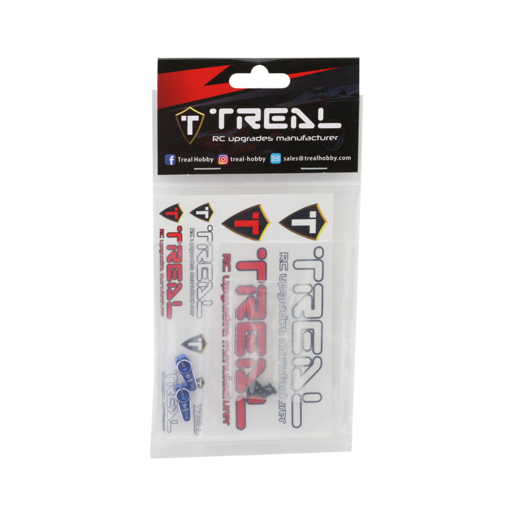 Treal #X003EAJPU5 Treal Hobby Axial SCX24 Aluminum Servo Horn (Blue) (2) (15T) (Emax)