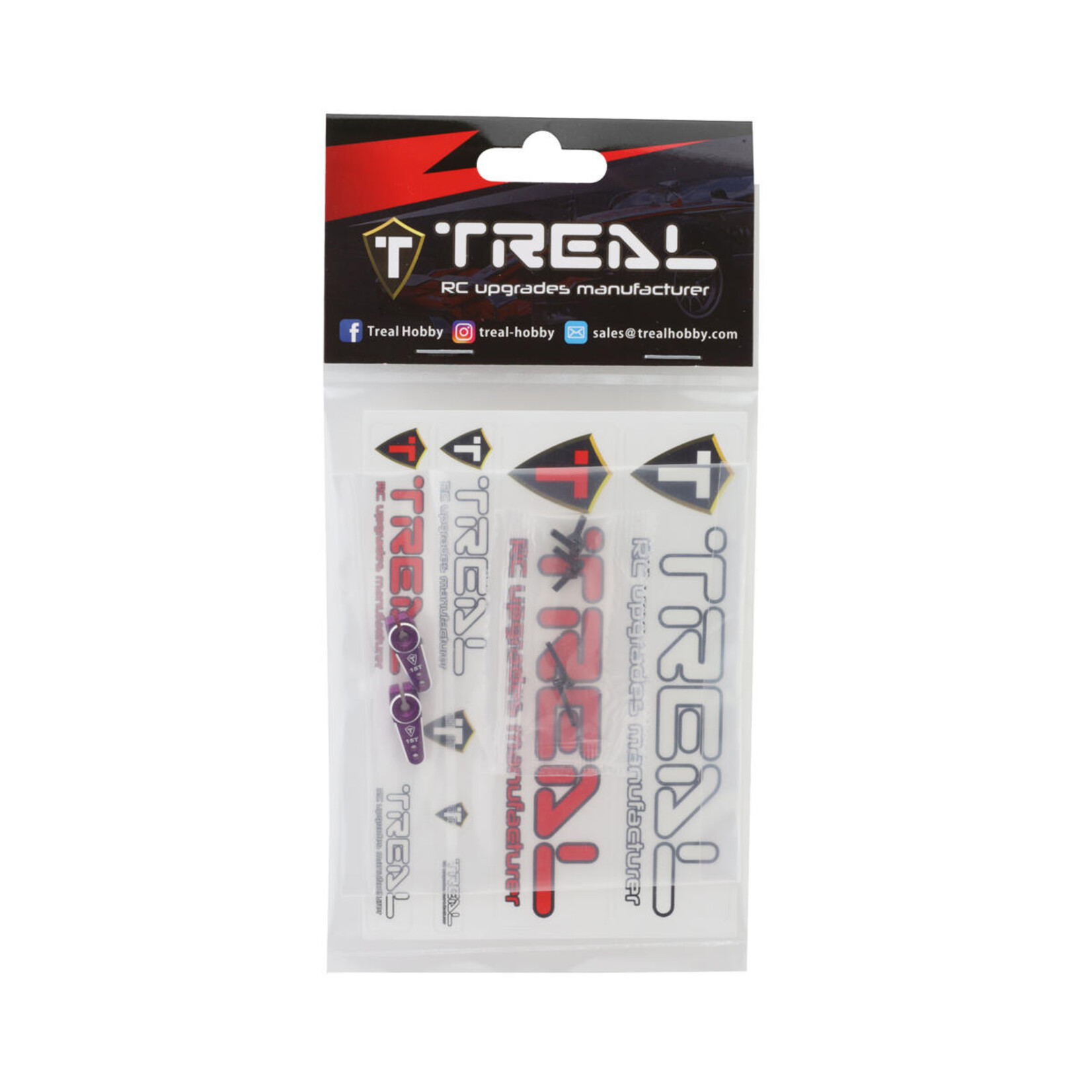 Treal #X003EAU847 Treal Hobby Axial SCX24 Aluminum Servo Horn (Purple) (2) (15T) (Emax)