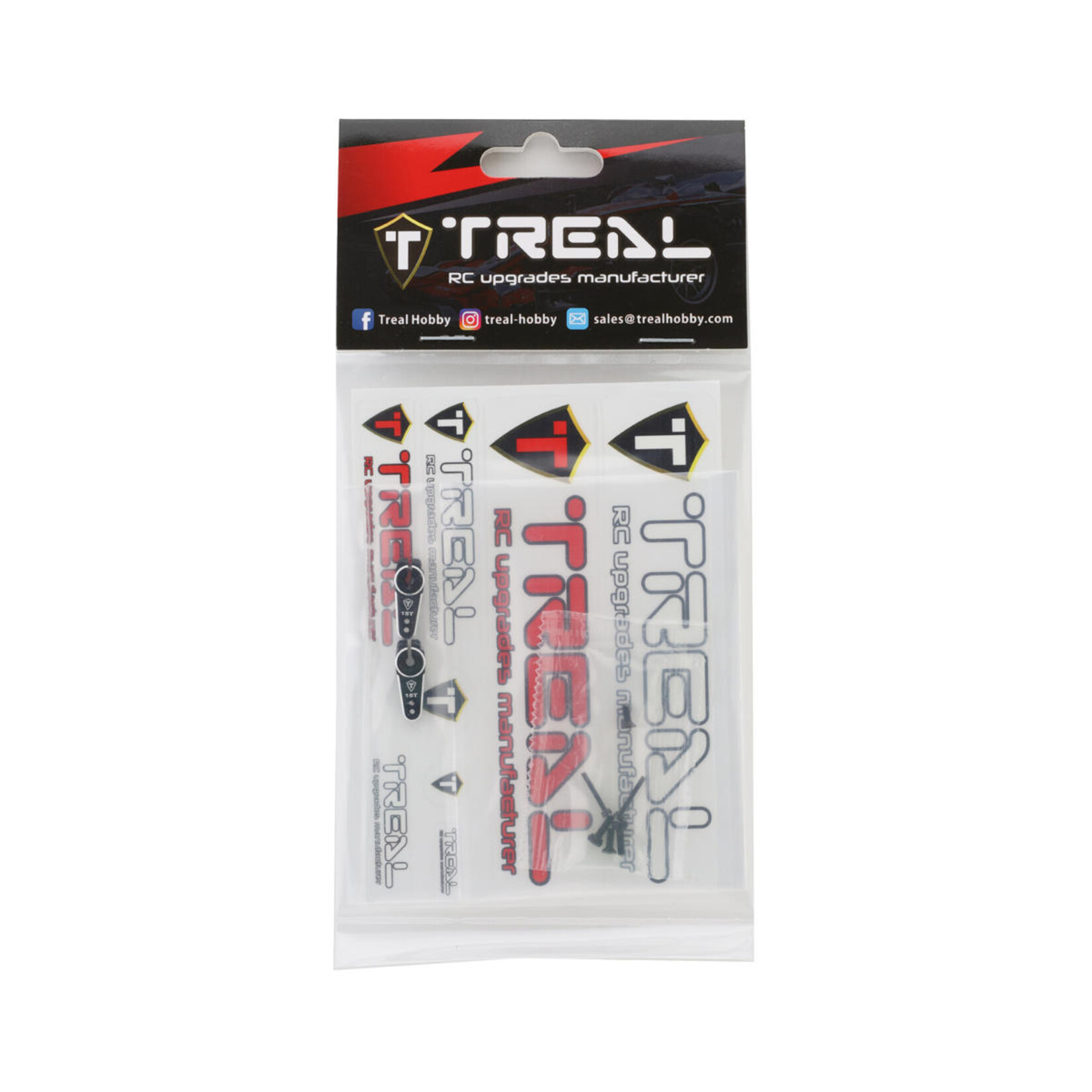 Treal #X003EARKN9 Treal Hobby Axial SCX24 Aluminum Servo Horn (Black) (2) (15T) (Emax)