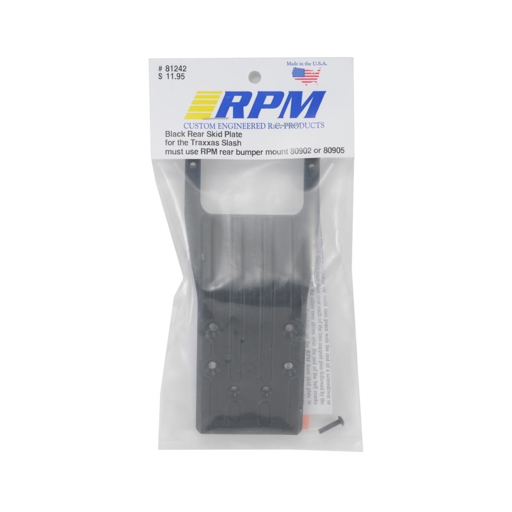 RPM RPM Slash Rear Skid Plate (Black) #81242