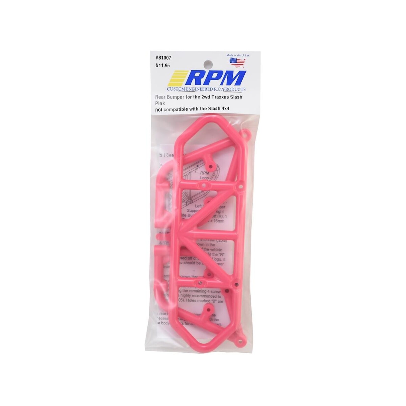 RPM RPM Traxxas Slash Rear Bumper (Pink) #81007