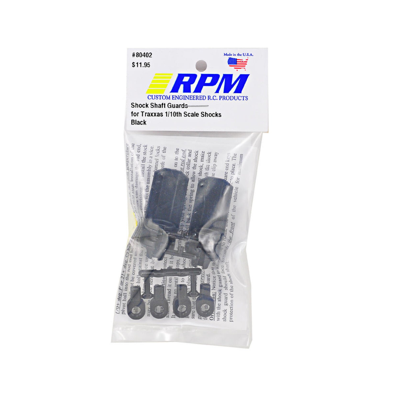 RPM RPM Shock Shaft Guards (Black) (4) #80402