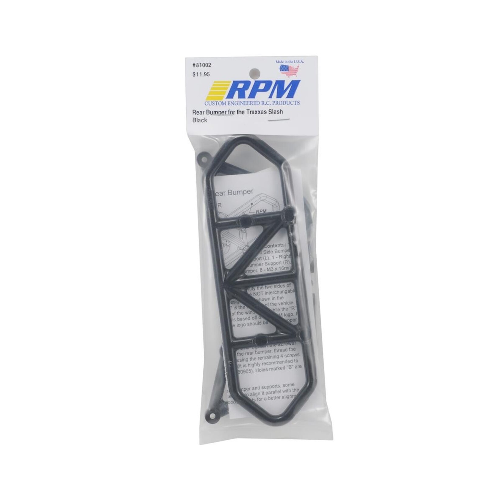 RPM RPM Traxxas Slash 2WD Rear Bumper (Black) #81002