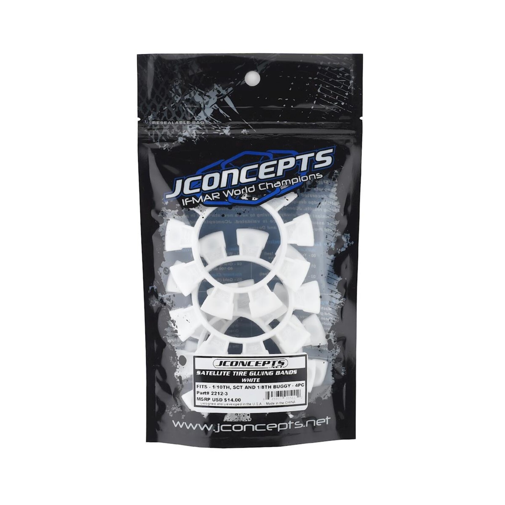 JConcepts #2212-3 JConcepts "Satellite" Tire Glue Bands (White)