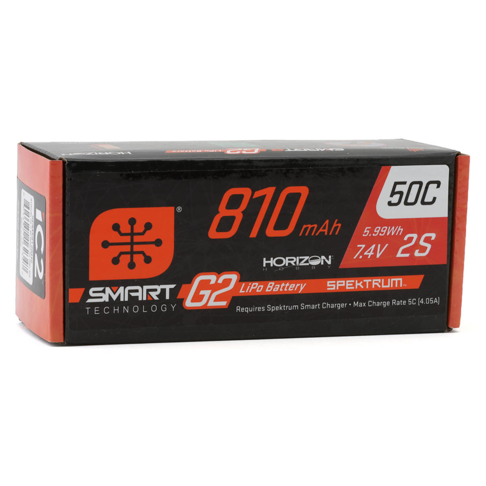 Spektrum #SPMX812SH2 Spektrum RC 2S 50C Smart G2 LiPo Battery w/IC2 Connector (7.4V/810mAh)