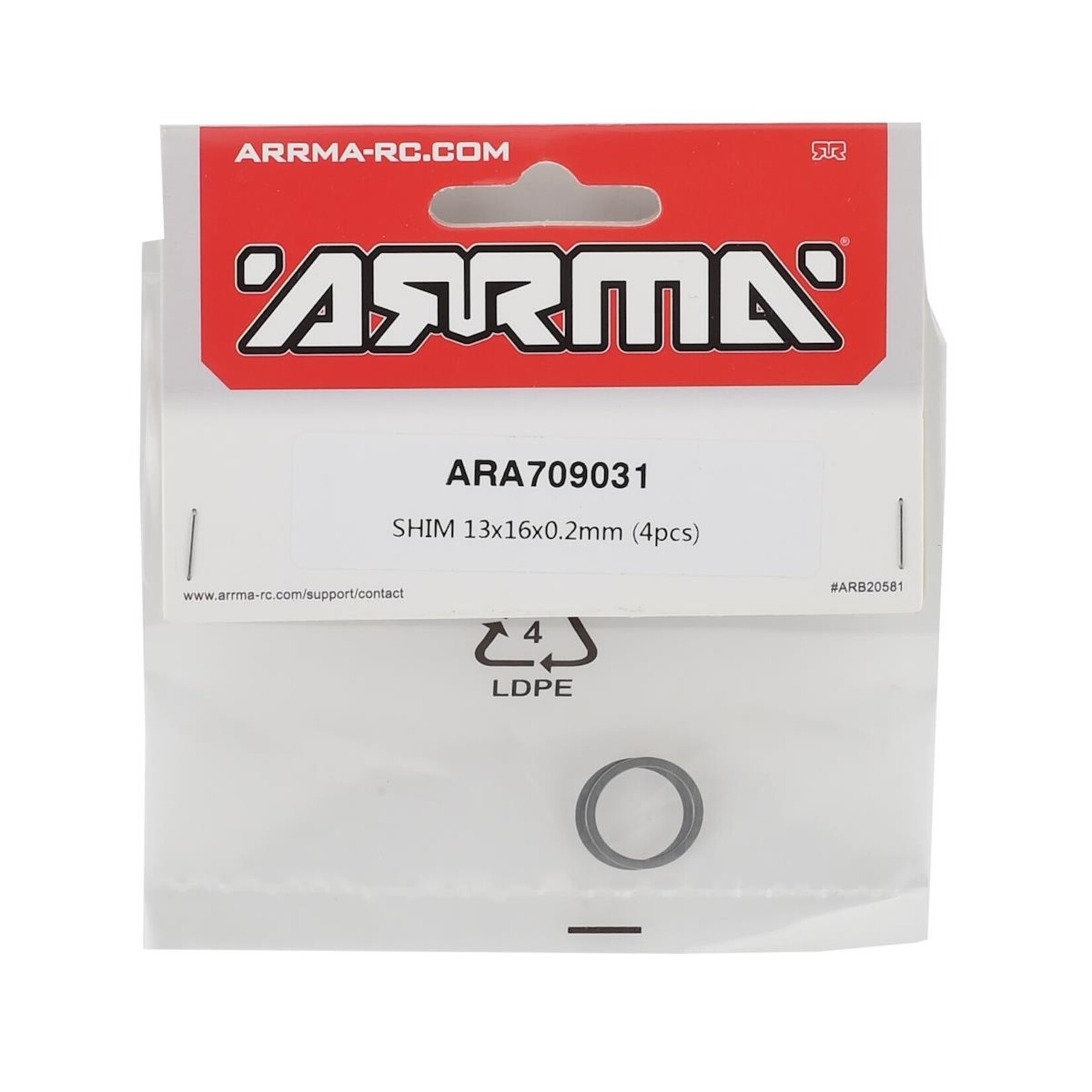 ARRMA #ARA709031 Arrma 13x16x0.2mm Washer (4)