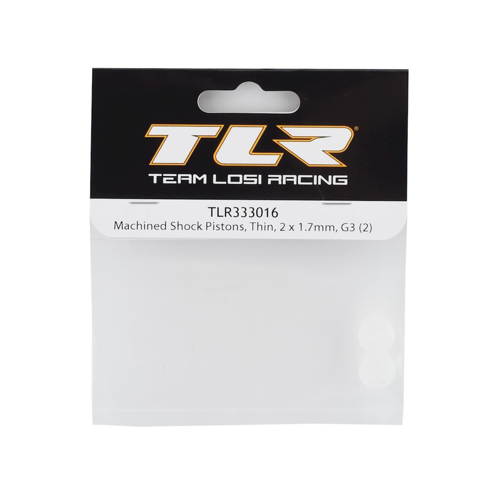 TLR Team Losi Racing G3 Thin Machined Shock Piston (2) (2x1.7mm) #TLR333016