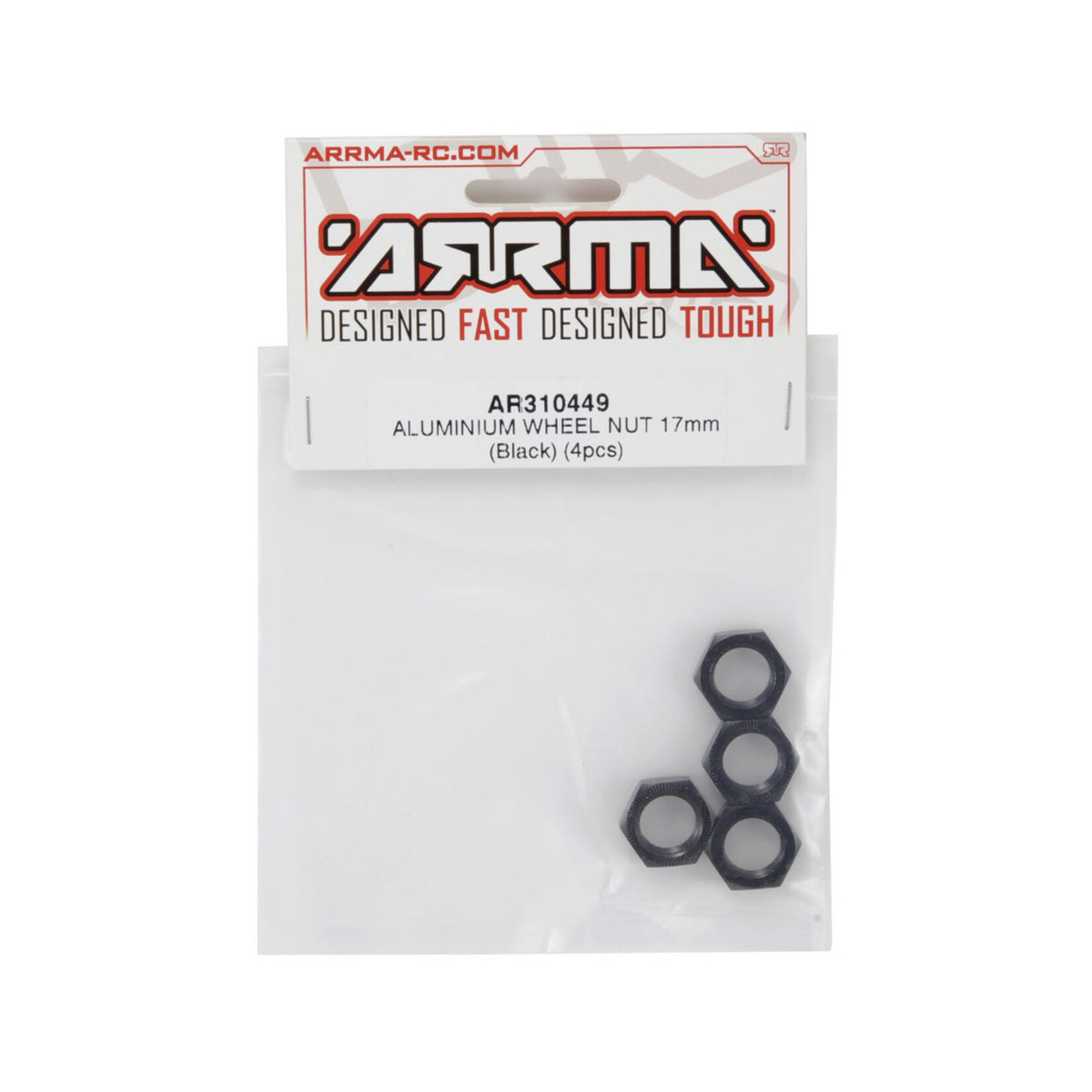 ARRMA Arrma 17mm Aluminum Wheel Nut (Black) (4) #AR310449