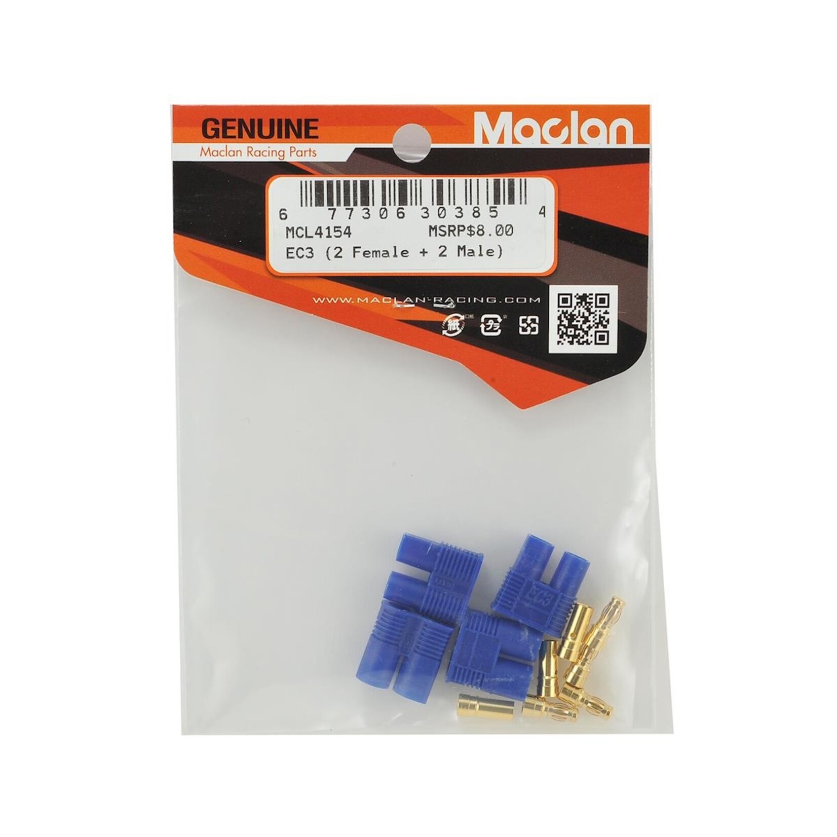 Maclan #MCl4154 Maclan  EC3 Connectors (2 FEMALE + 2 MALE)