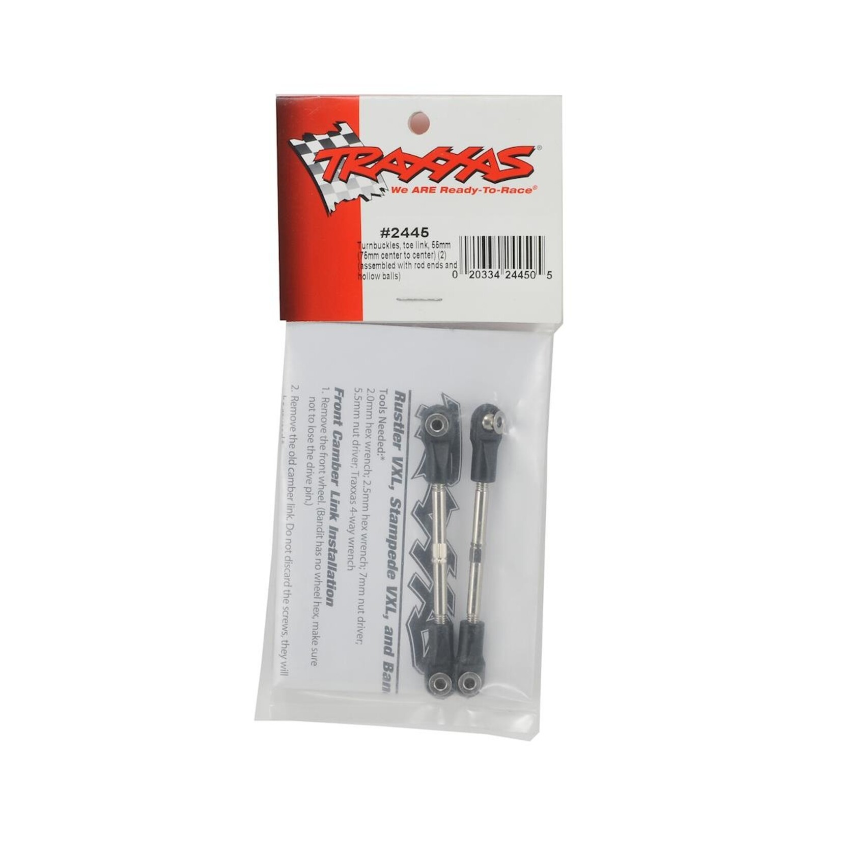Traxxas #2445 Traxxas 55mm Toe Link Turnbuckle Set (2)