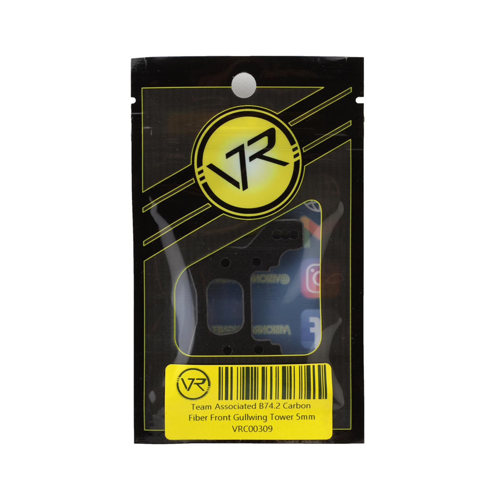 Vision Racing #00309 Vision Racing AE B74.2 Front Carbon Fiber Gullwing Shock Tower (5mm)