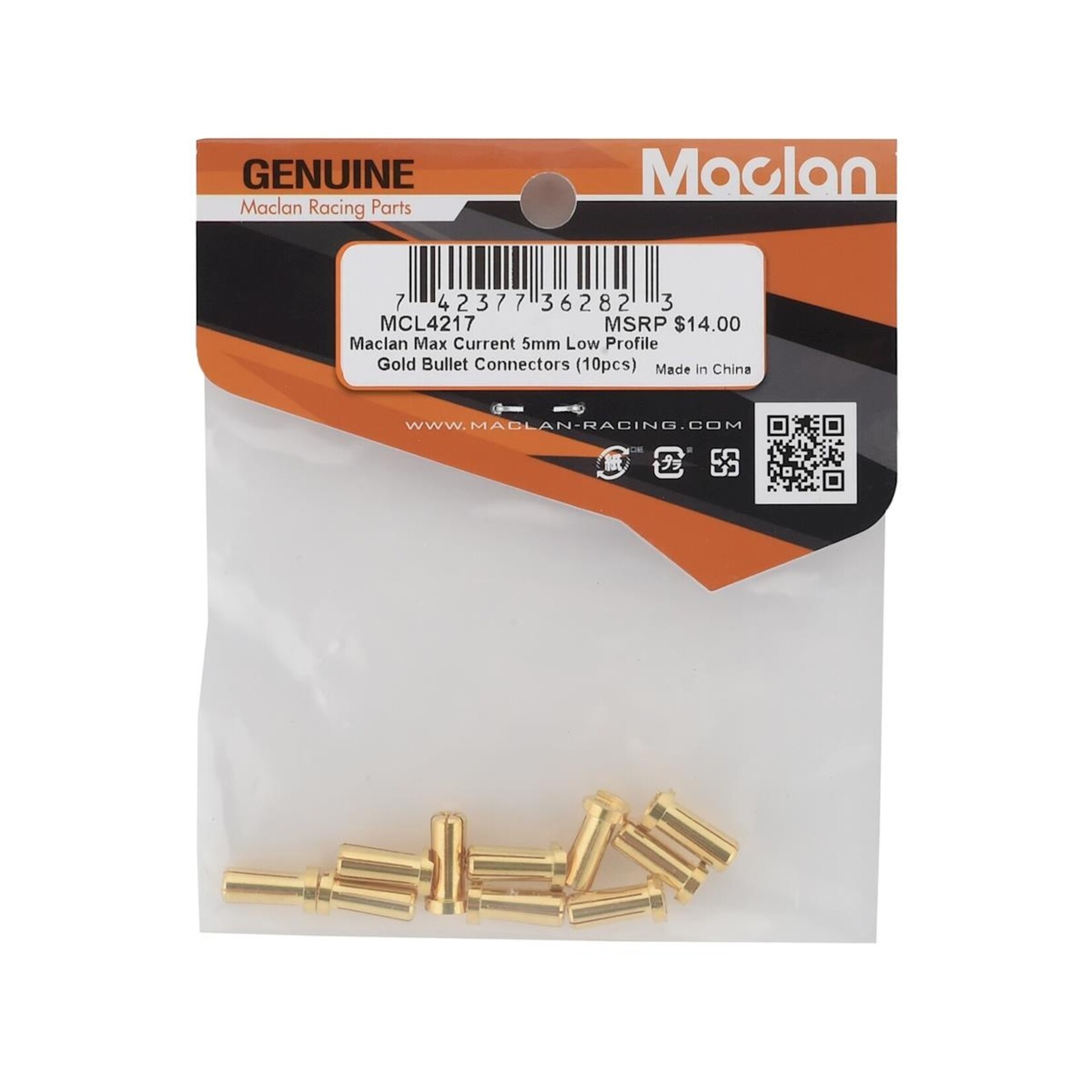 Maclan Maclan Max Current 5mm Low Profile Gold Bullet Connectors (10) #MCL4217