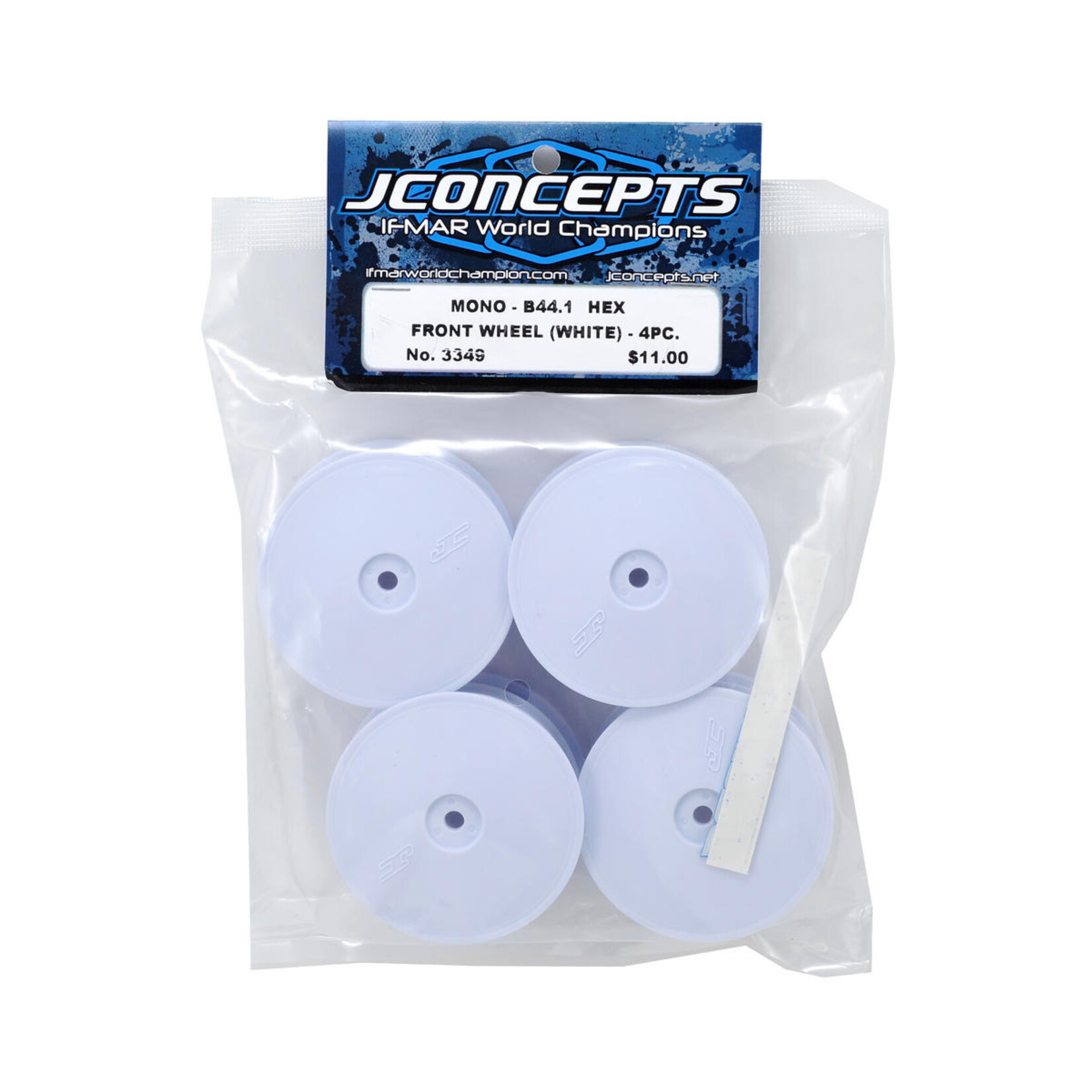 JConcepts #3349W JConcepts 9.5mm Hex Mono 2.2 4WD Front Buggy Wheels (4) (B44.2) (White)