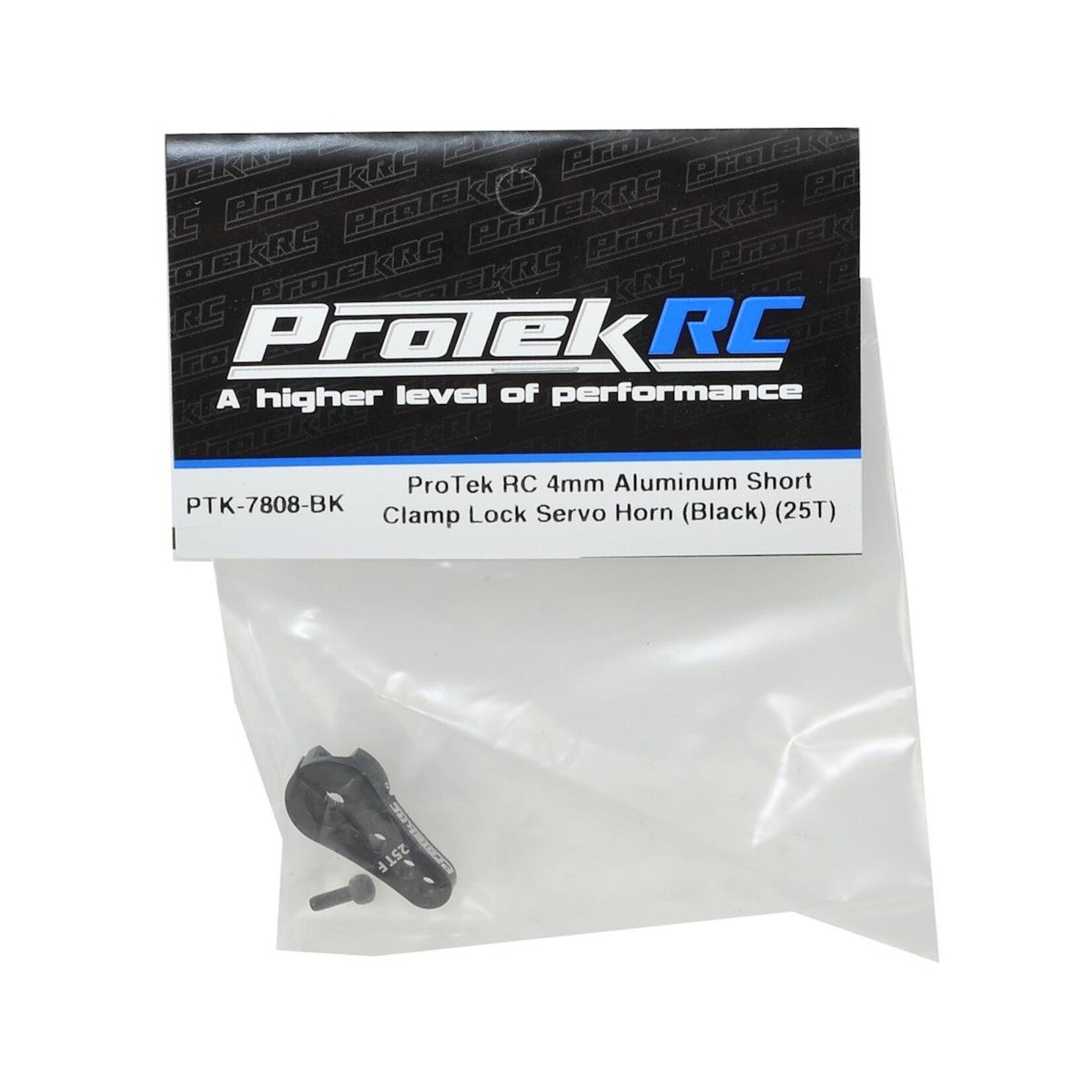 ProTek RC ProTek RC 4mm Aluminum Short Clamping Servo Horn (Black) (25T) #PTK-7808-BK