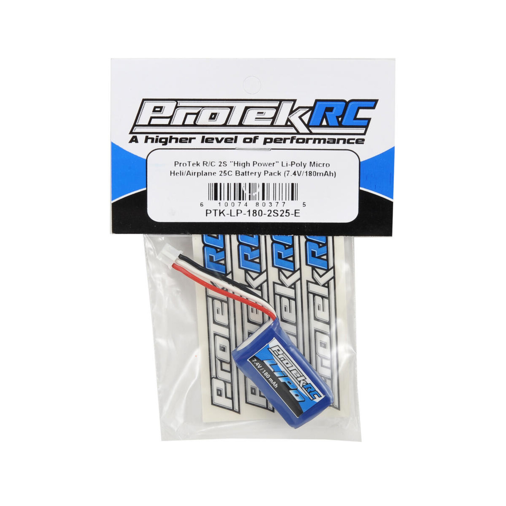 ProTek RC #PTK-5166 ProTek RC 2S High Power Micro Heli/Airplane 25C LiPo Battery (7.4V/180mAh) w/UMX Connector