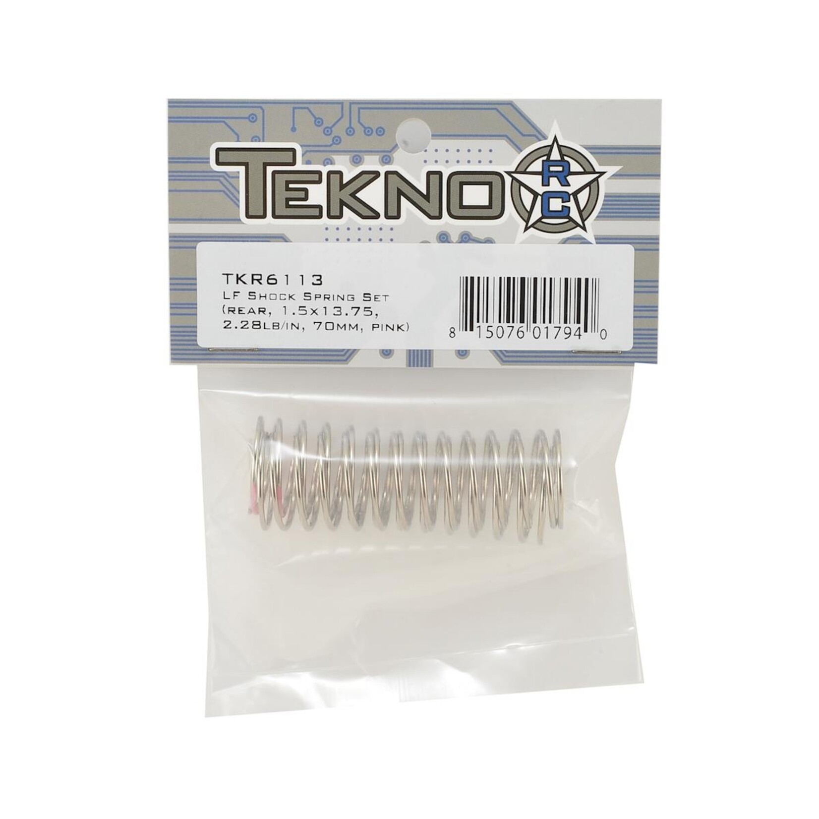 Tekno RC Tekno RC Low Frequency 70mm Rear Shock Spring Set (Pink - 2.28lb/in) 1.5x13.75) #TKR6113