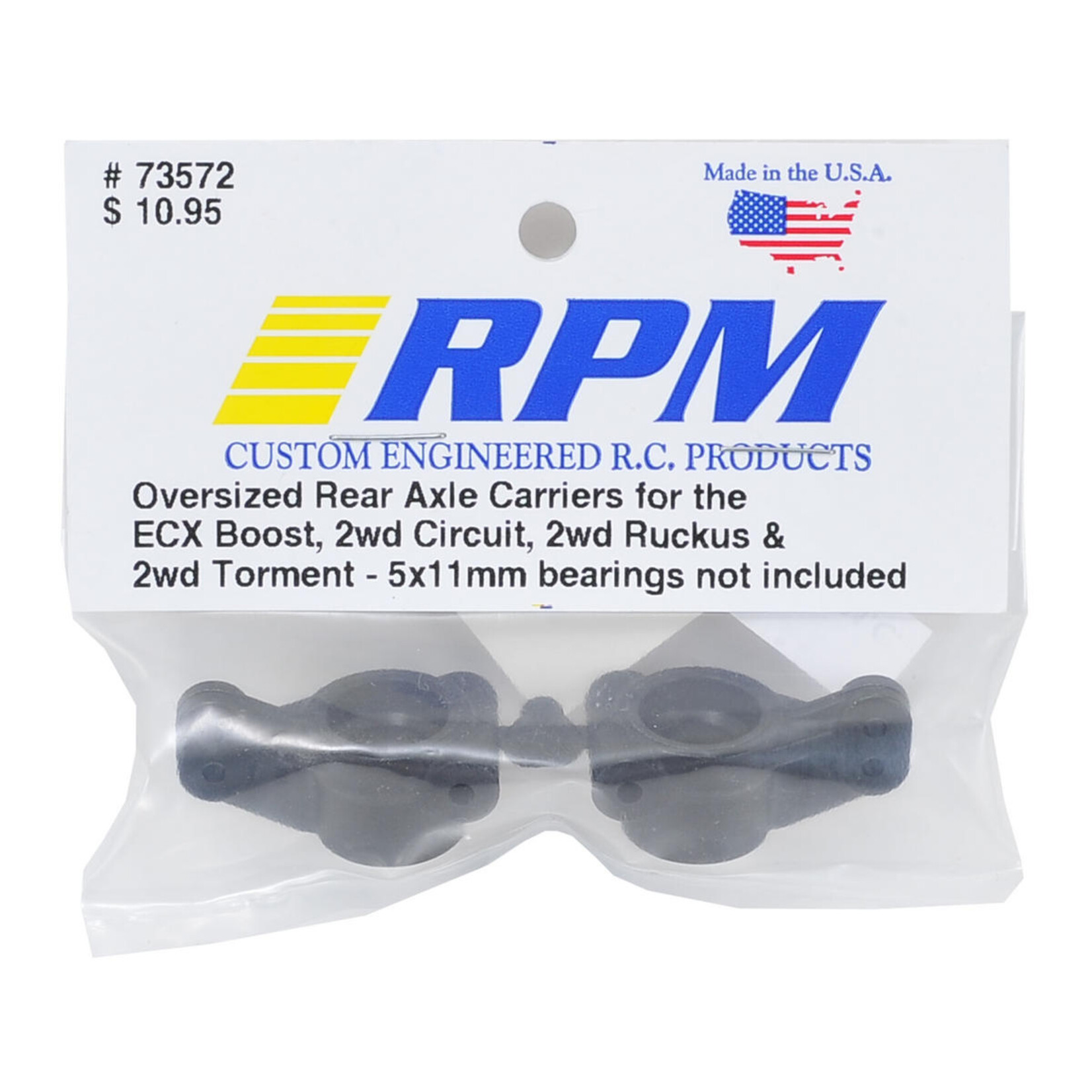 RPM RPM ECX Oversized Rear Axle Carrier (Black) (2) #73572