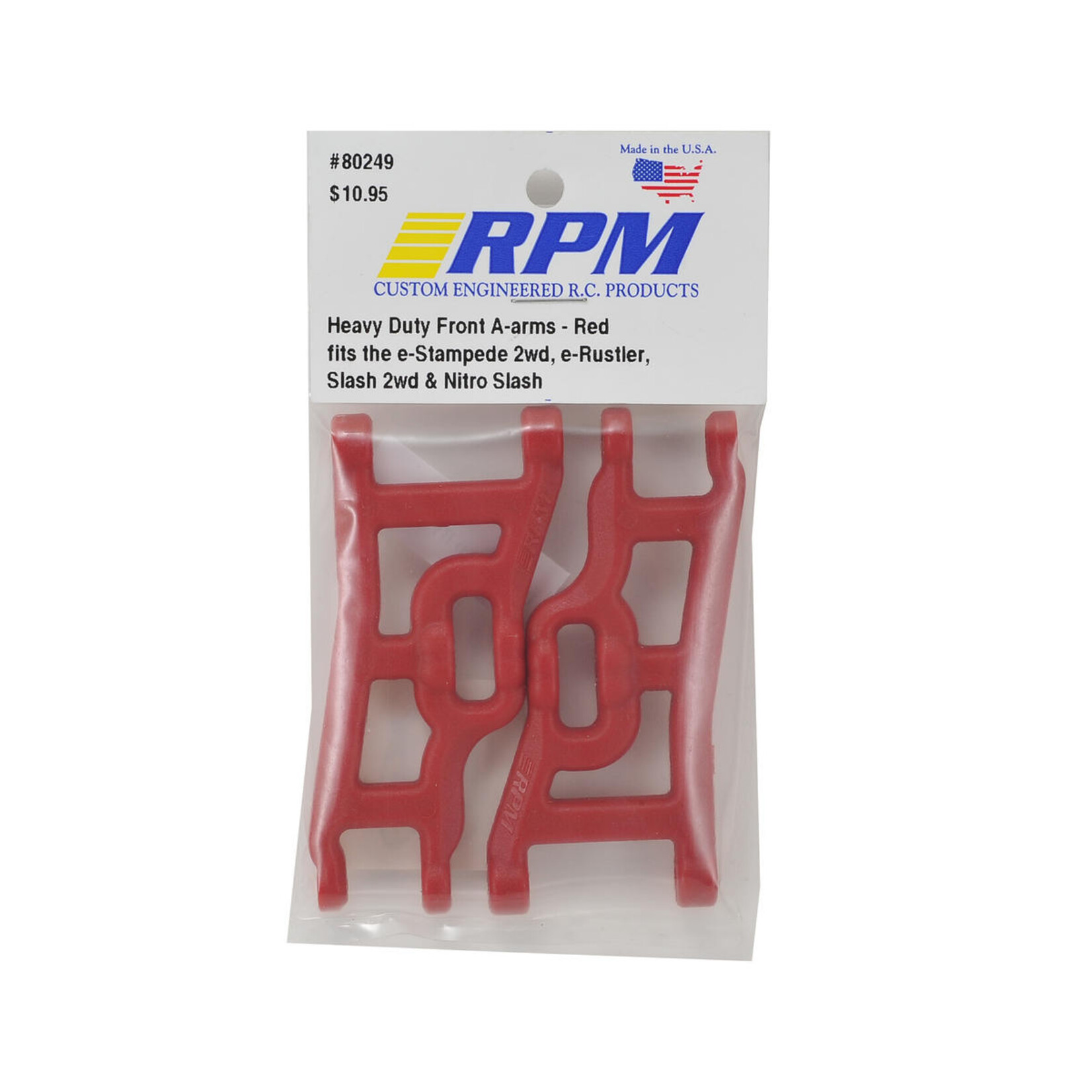 RPM RPM Front A-Arm Set (Red) (Rustler, Stampede & Slash) (2) #80249
