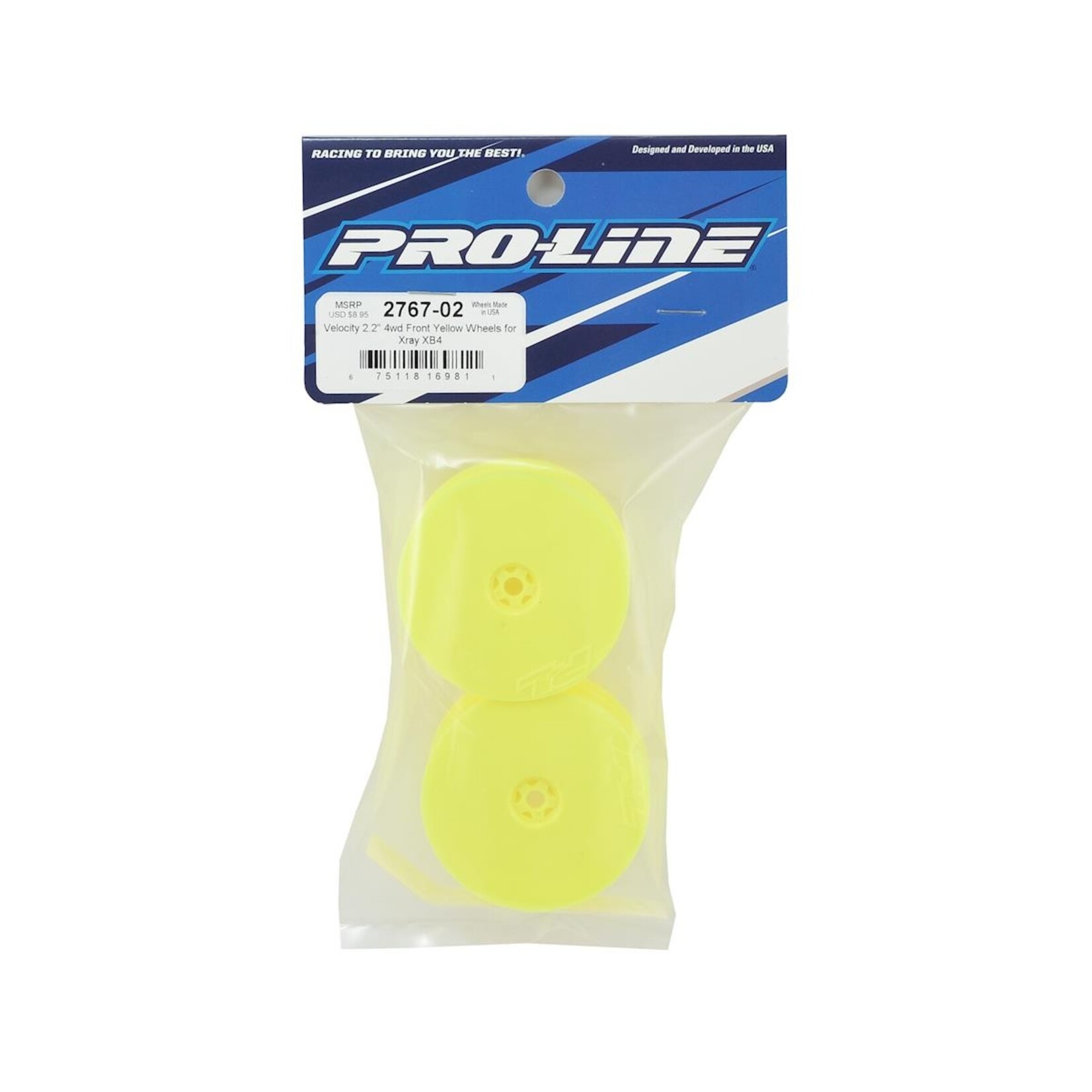 Pro-Line Pro-Line Velocity VTR 2.2" 4WD Front Buggy Wheels (2) (Yellow) (XB4) w/12mm Hex #2767-02