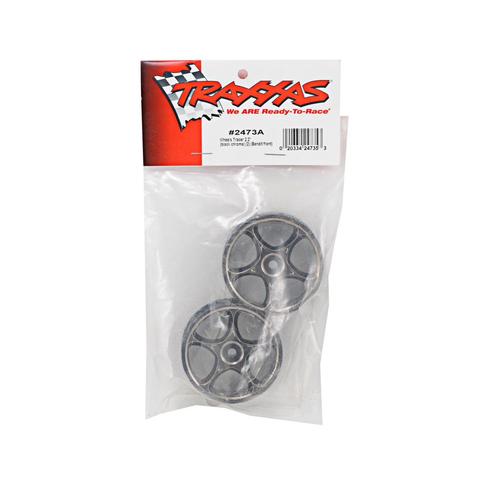 Traxxas #2473A Traxxas 2.2" Bandit Front Tracer Buggy Wheels (2) (Black Chrome) (Pins)
