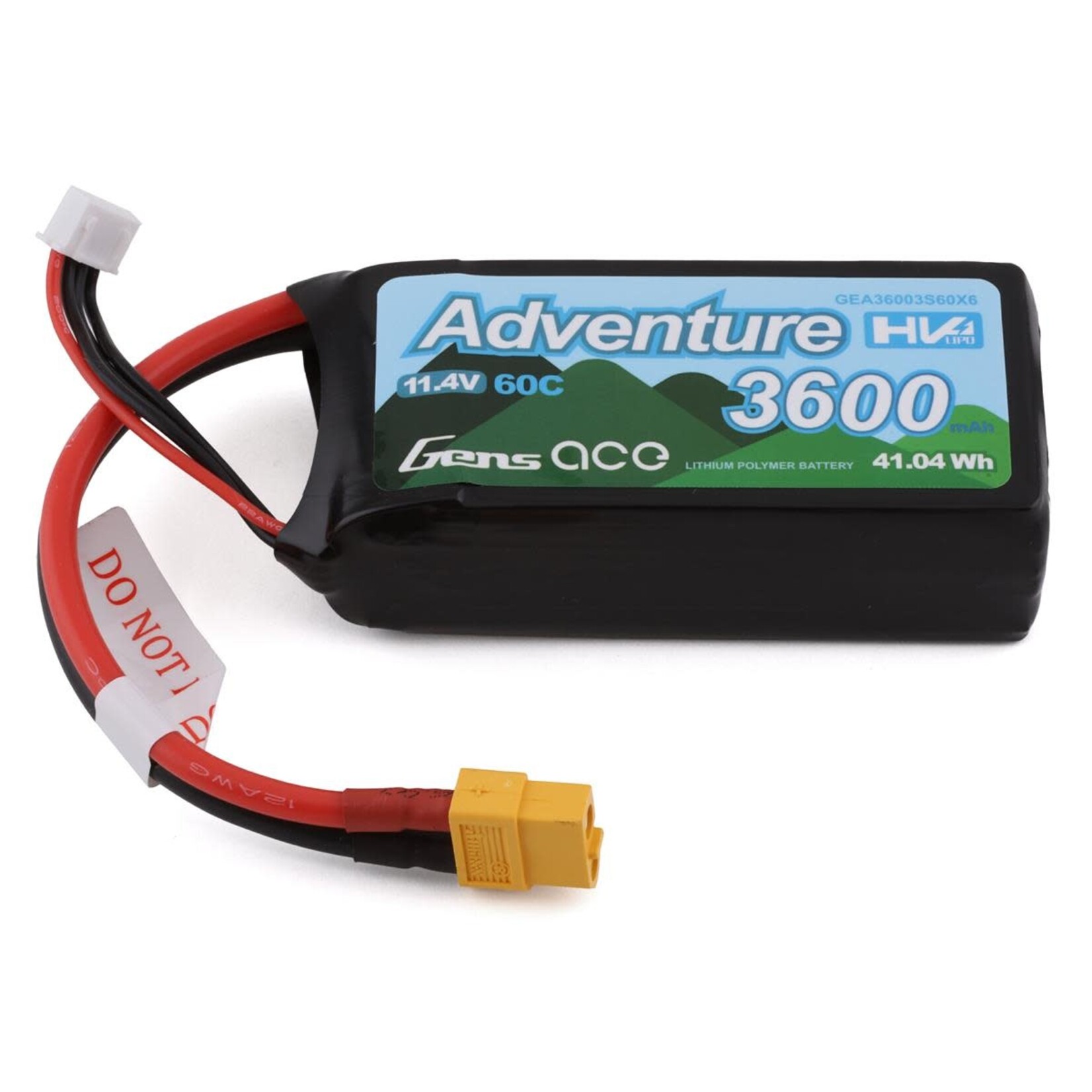 Gens Ace #GEA36003S60X6 Gens Ace 3S LiHV LiPo Battery 60C w/XT-60 Connector (11.4V/3600mAh)