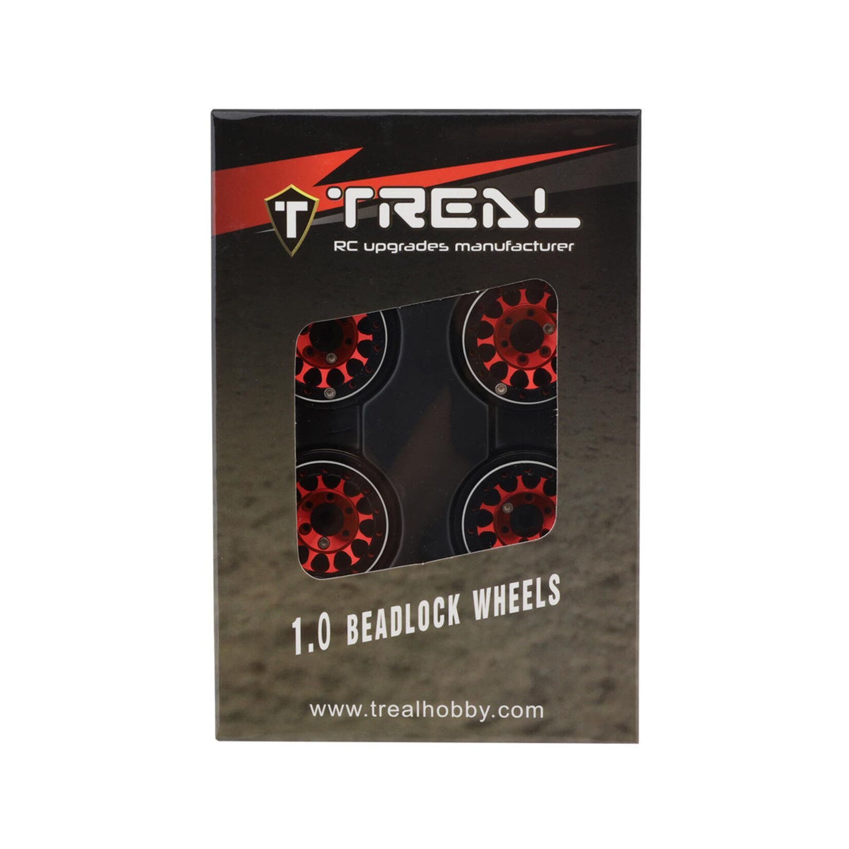 Treal Treal Hobby Type I 1.0" Classic 12-Spoke Beadlock Wheels (Red) (4) (27.2g) #X003Z3T9EN