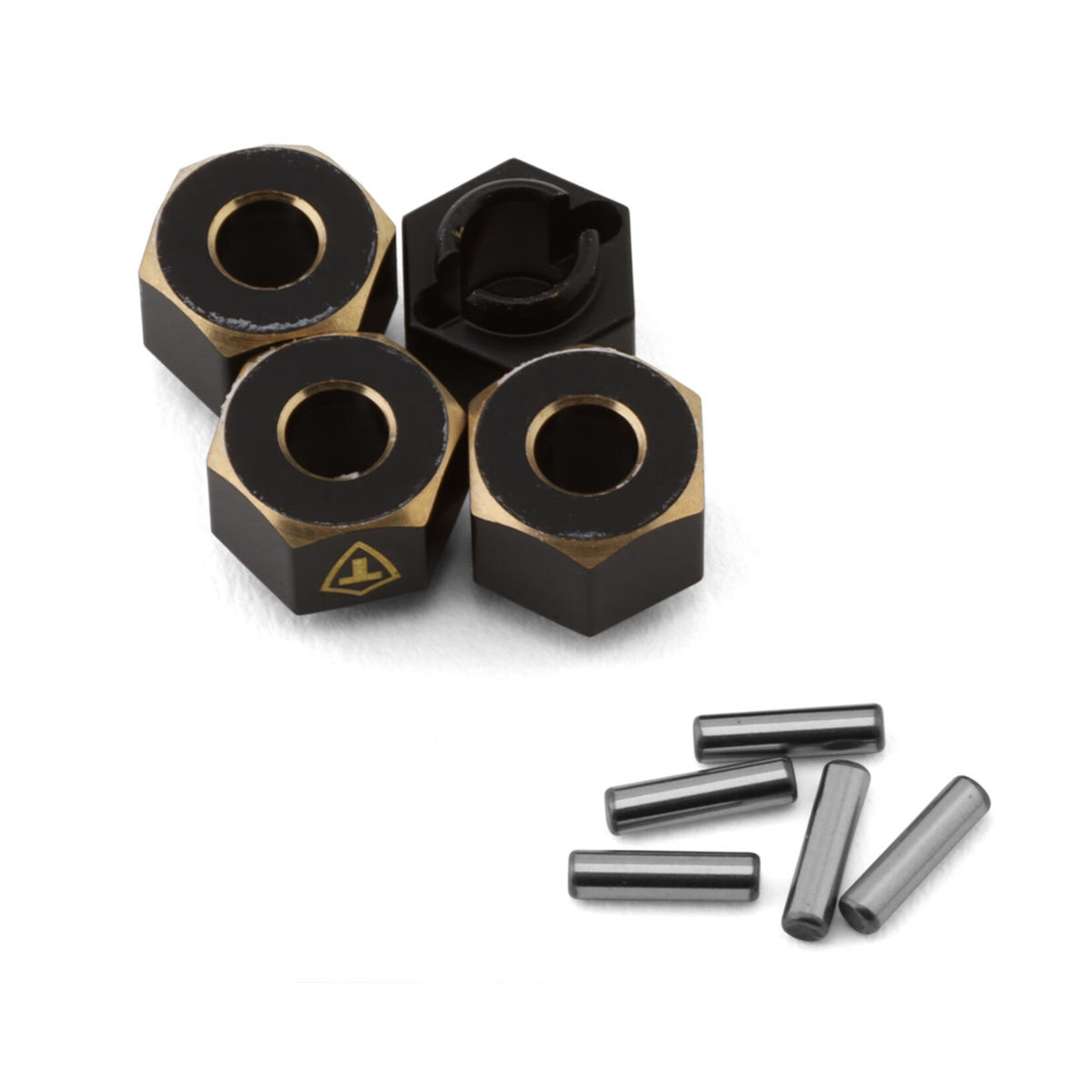 Treal #X003K9N19V Treal Hobby TRX-4M Extended Brass Wheel Hub Hex (Black) (4) (1.3g) (+6mm Offset)