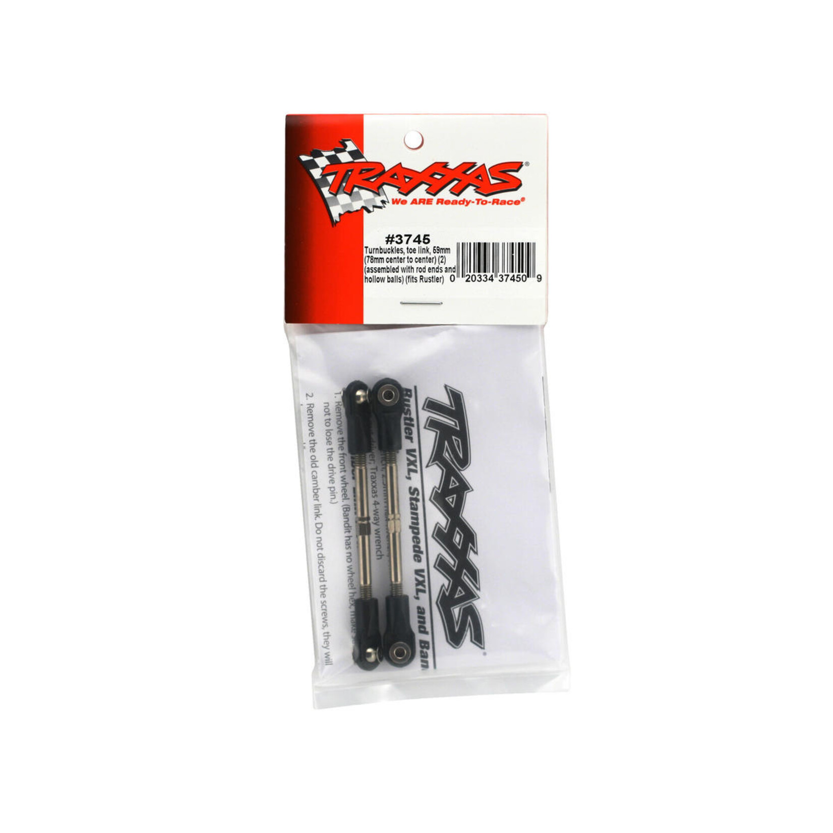 Traxxas #3745 Traxxas 59mm Toe Link Turnbuckle (2) (VXL)