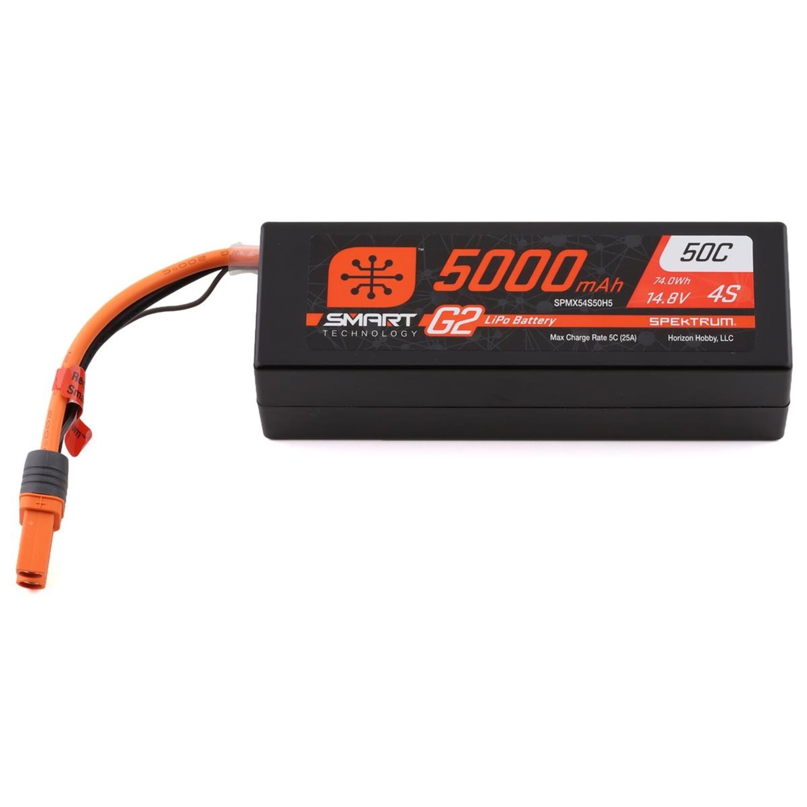 Spektrum #SPMX54S50H5 Spektrum RC 4S Smart G2 LiPo 50C Battery Pack (14.8V/5000mAh) w/IC5 Connector