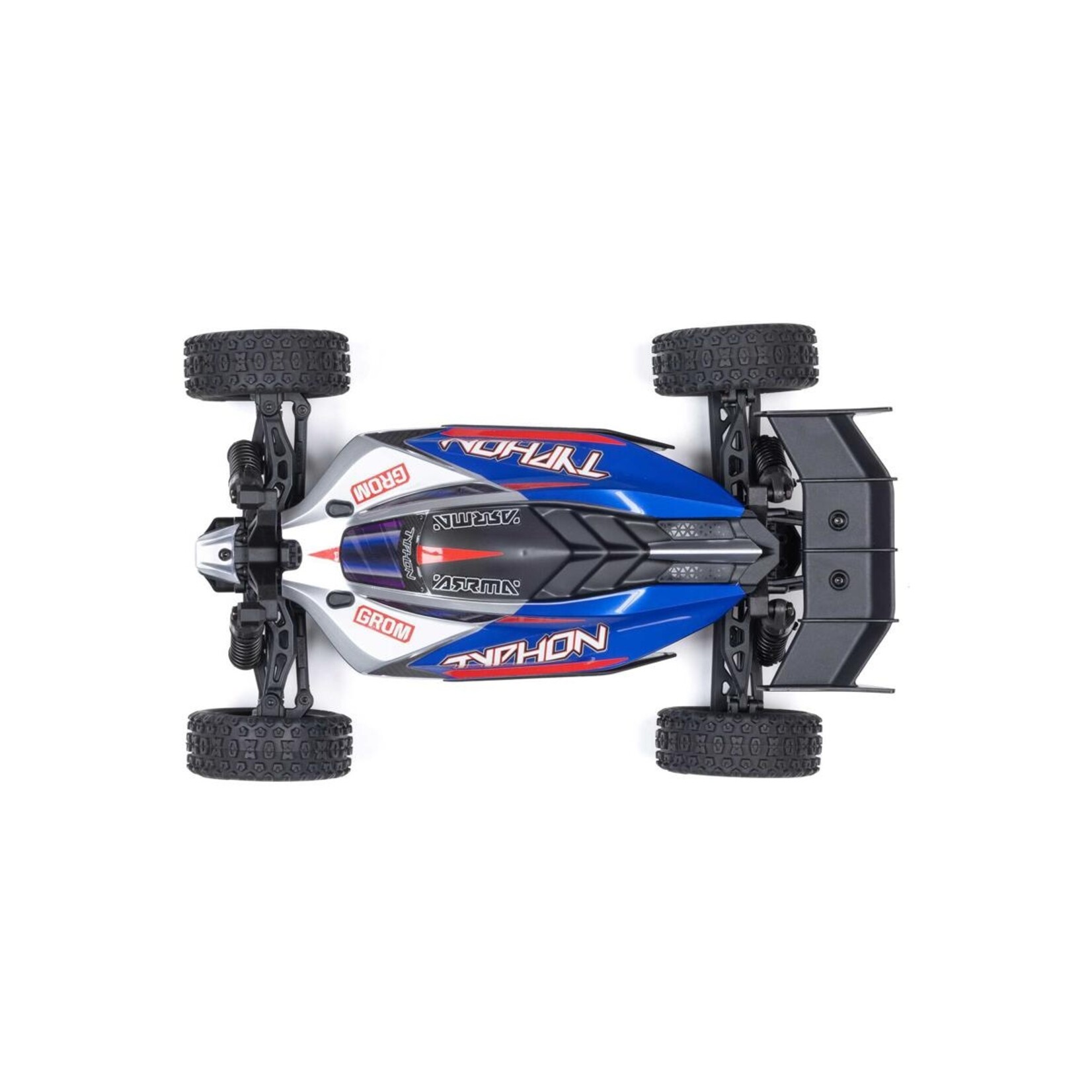 ARRMA #ARA2106T1 Arrma Typhon Grom MEGA 4WD 380 Brushed 1/18 Buggy RTR (Blue/Silver) w/SLT2 2.4GHz Radio, Battery & Charger