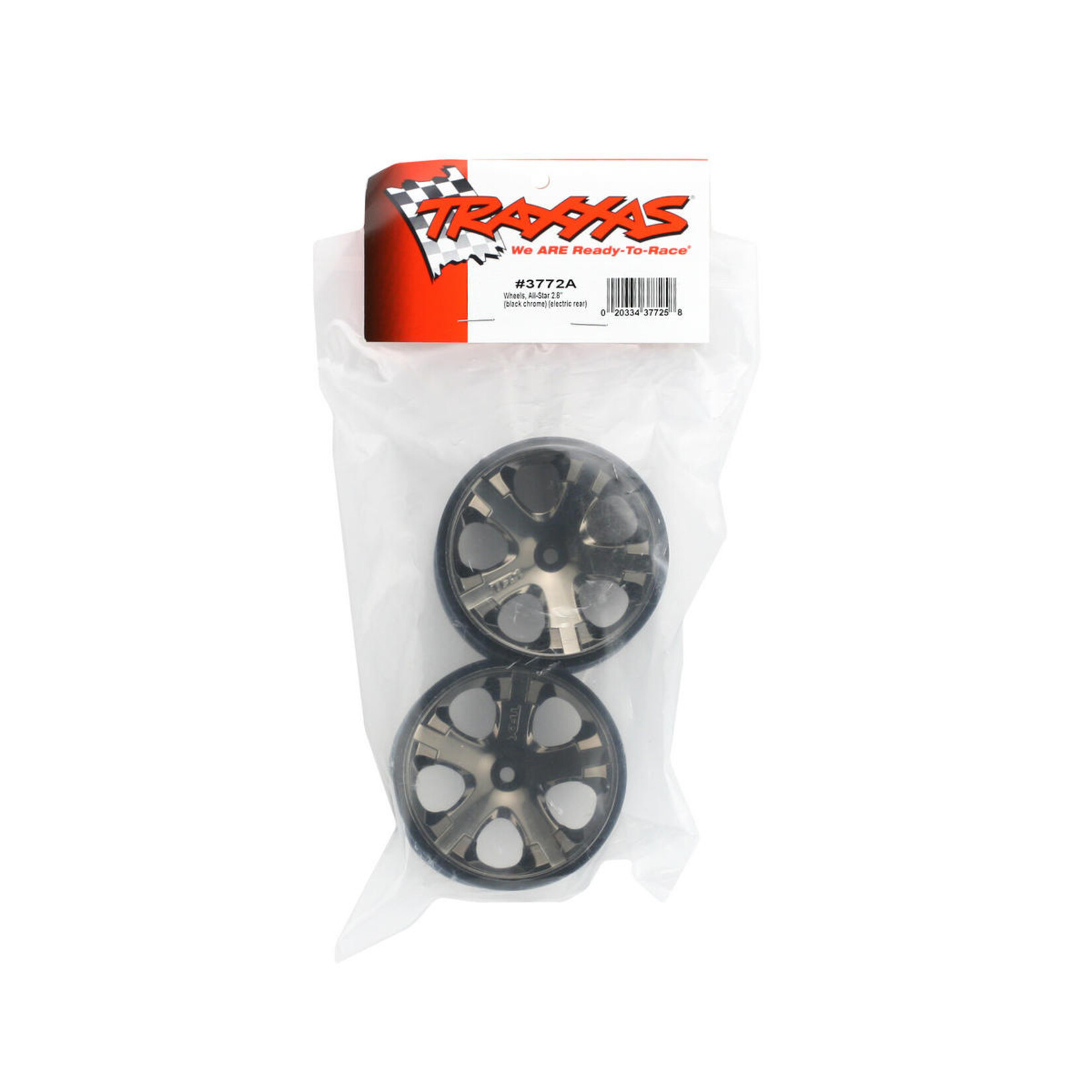 Traxxas #3772A Traxxas 12mm Hex All-Star 2.8" Rear Wheels (2) (Black Chrome)