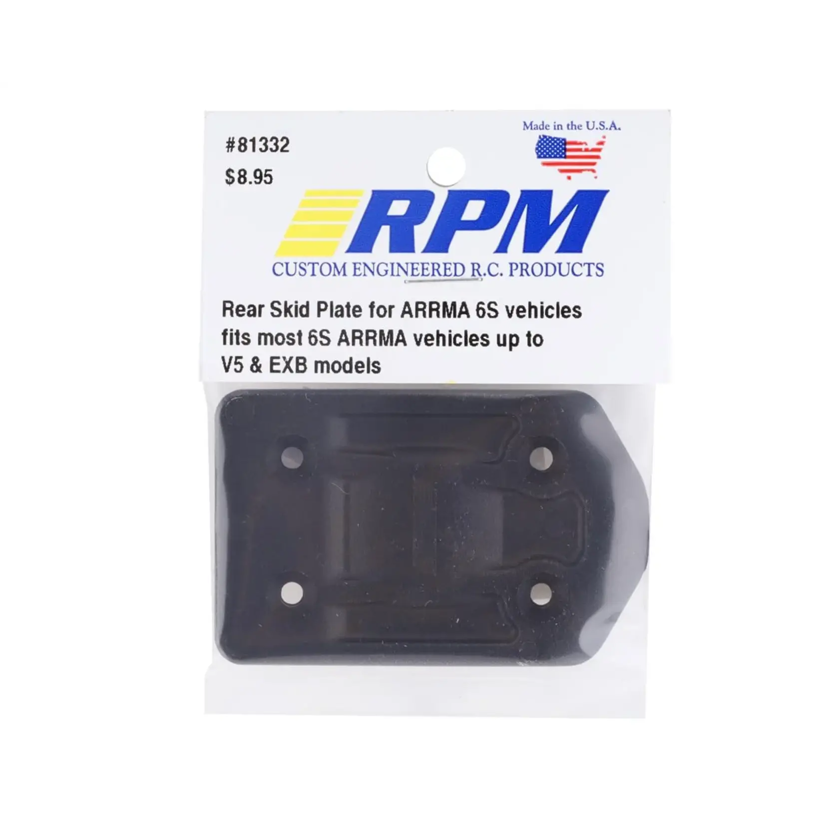 RPM RPM ARRMA 6S Kraton/Outcast Rear Skid Plate #81332