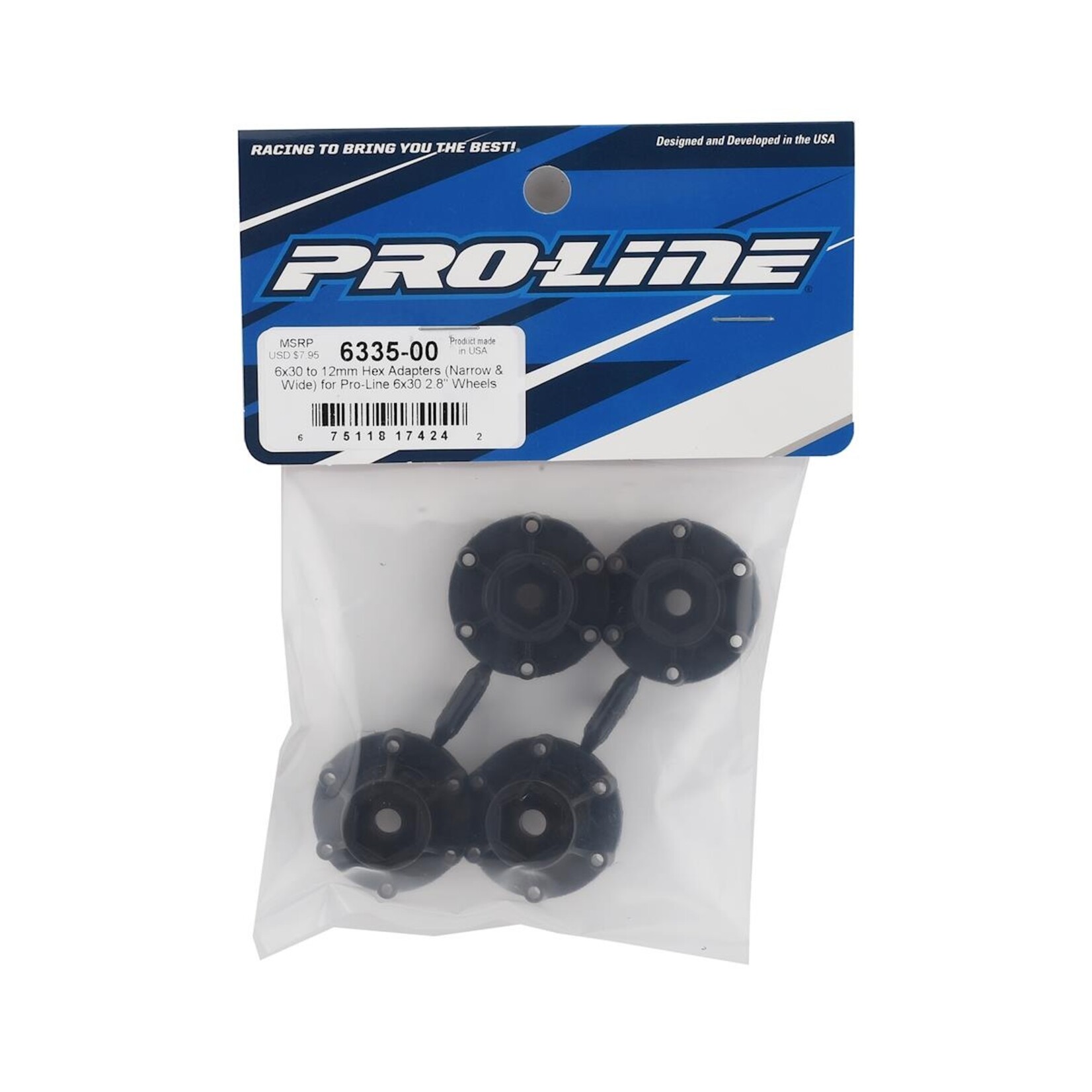 Pro-Line ProLine 6X30 To 12mm Hex Adapters Narrow & Wide For Proline 6x30 2.8 Wheels 6335-00
