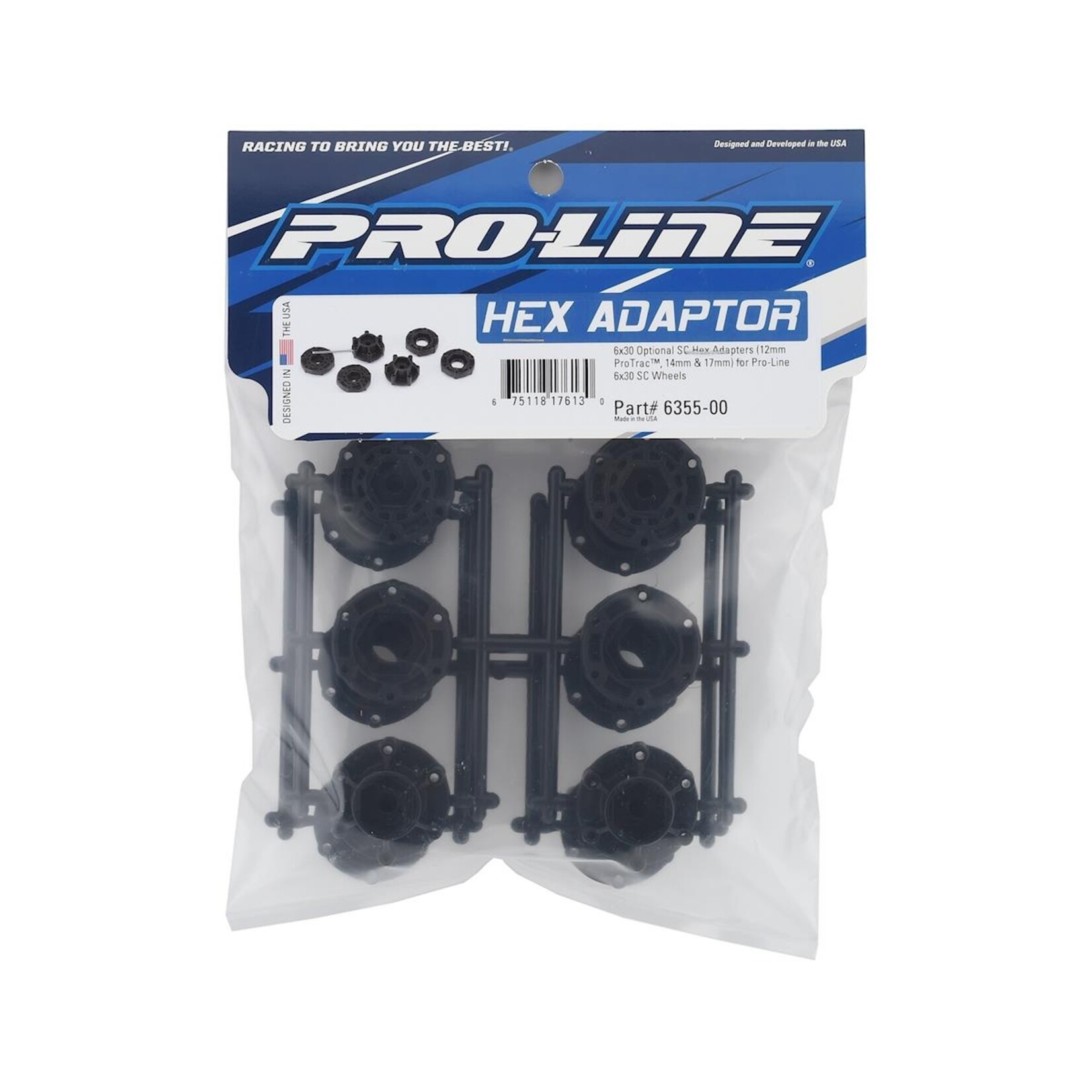 Pro-Line #6355-00 Pro-Line 6x30 to 12mm SC/ProTrac Hex Adapters (12)