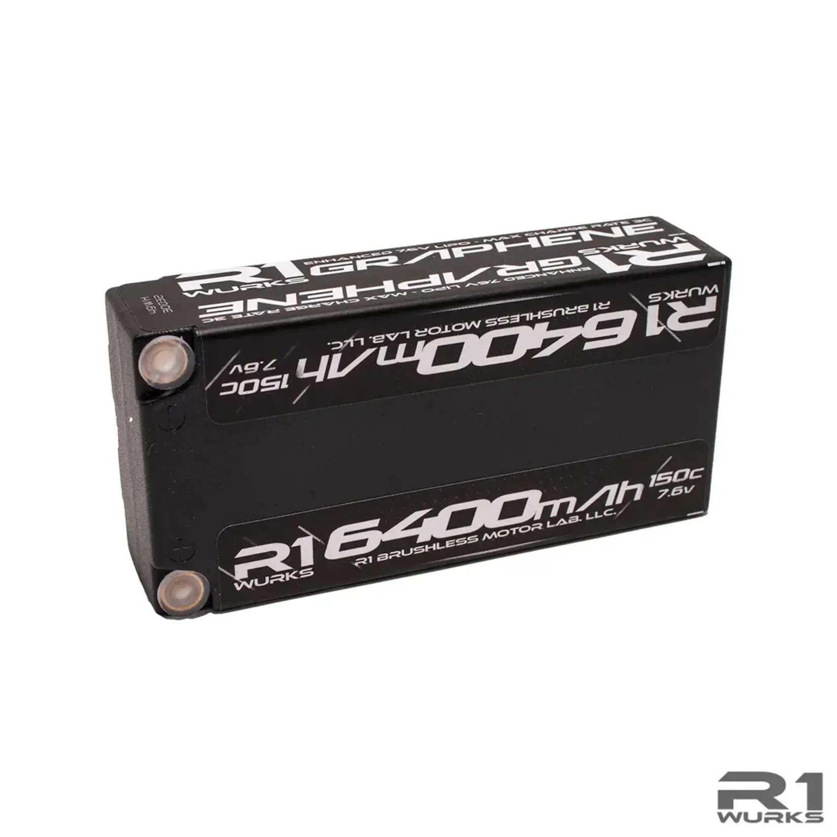 R1 Wurks #030032 R1WURKS 6400mah 150c 7.6v 2S Shorty LiPo Battery, Graphene