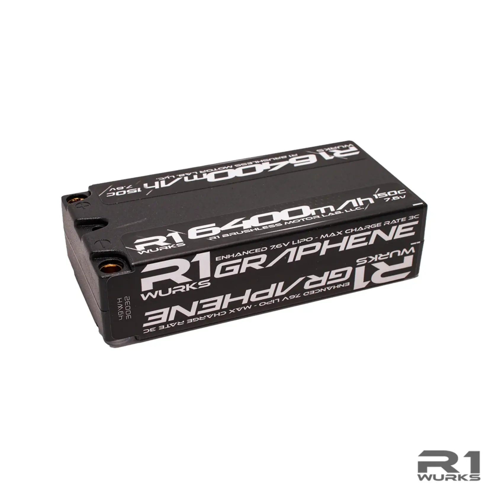 R1 Wurks #030032 R1WURKS 6400mah 150c 7.6v 2S Shorty LiPo Battery, Graphene