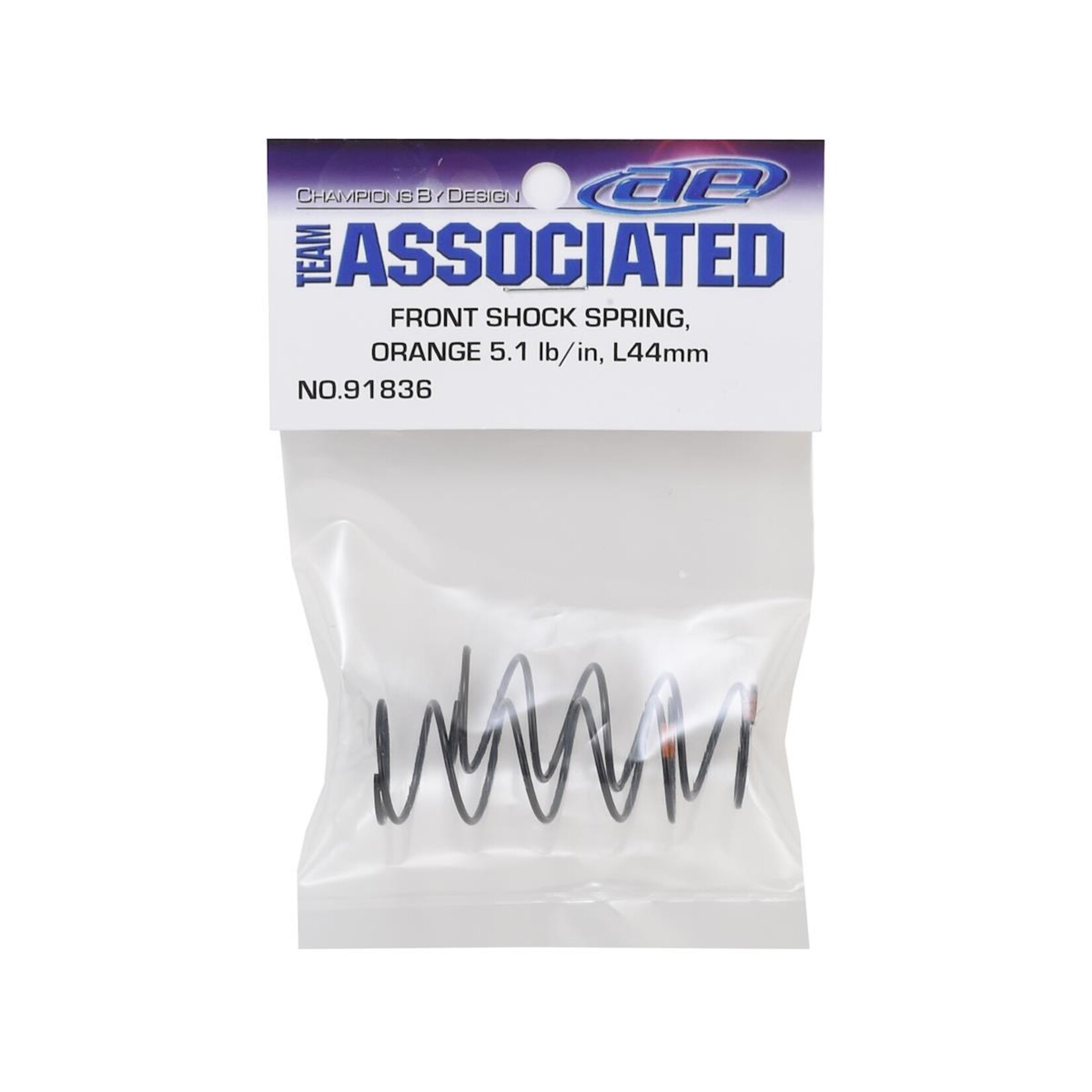 Team Associated #91836 Team Associated 12mm Front Shock Spring (2) (Orange/5.10lbs) (44mm Long)