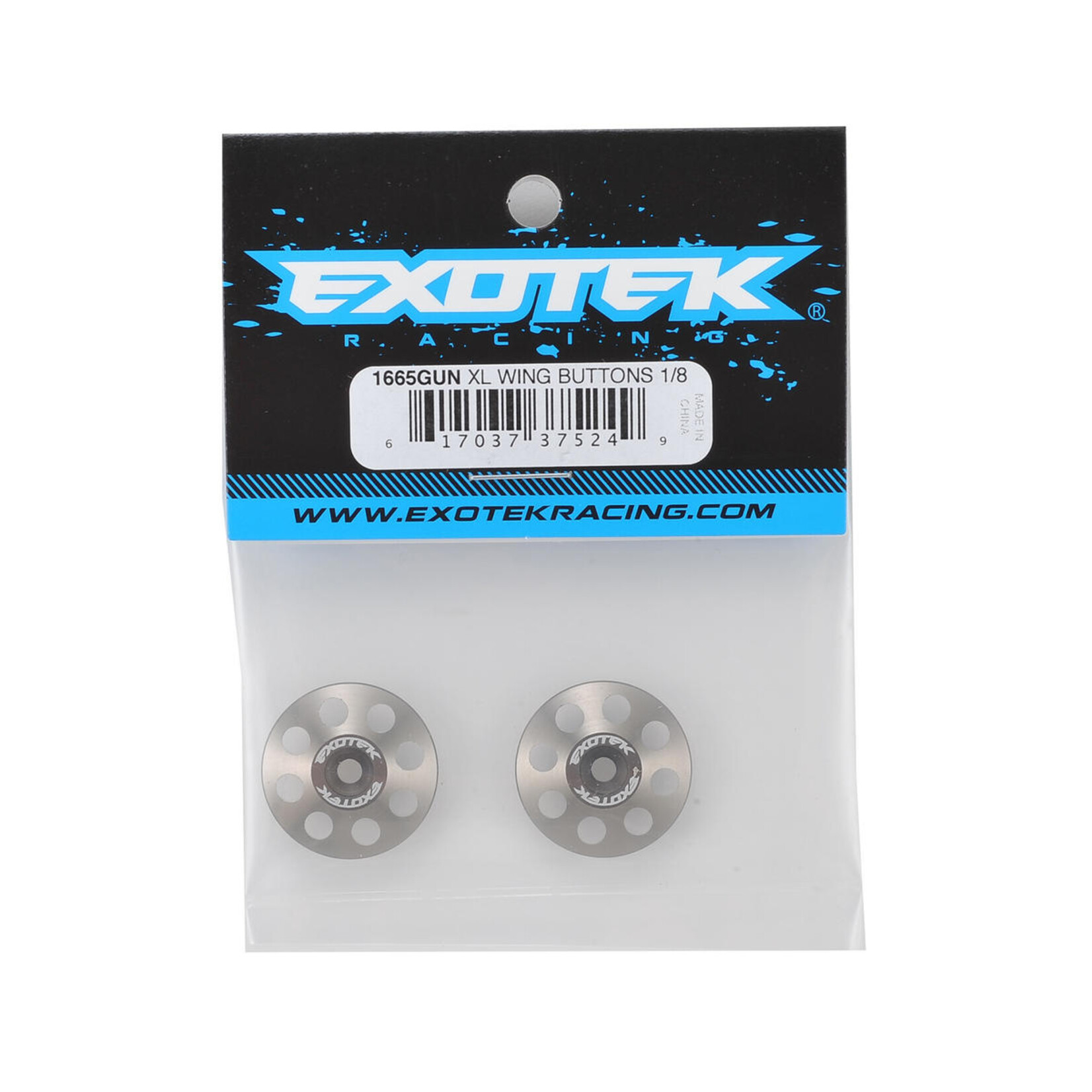 Exotek Exotek 22mm 1/8 XL Aluminum Wing Buttons (2) (Gun Metal)  #EXO1665GUN