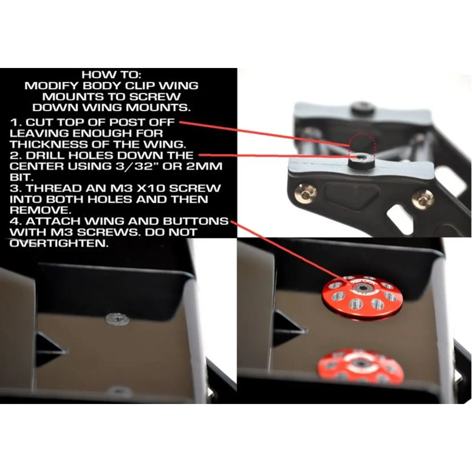 Exotek #1665GUN Exotek 22mm 1/8 XL Aluminum Wing Buttons (2) (Gun Metal)