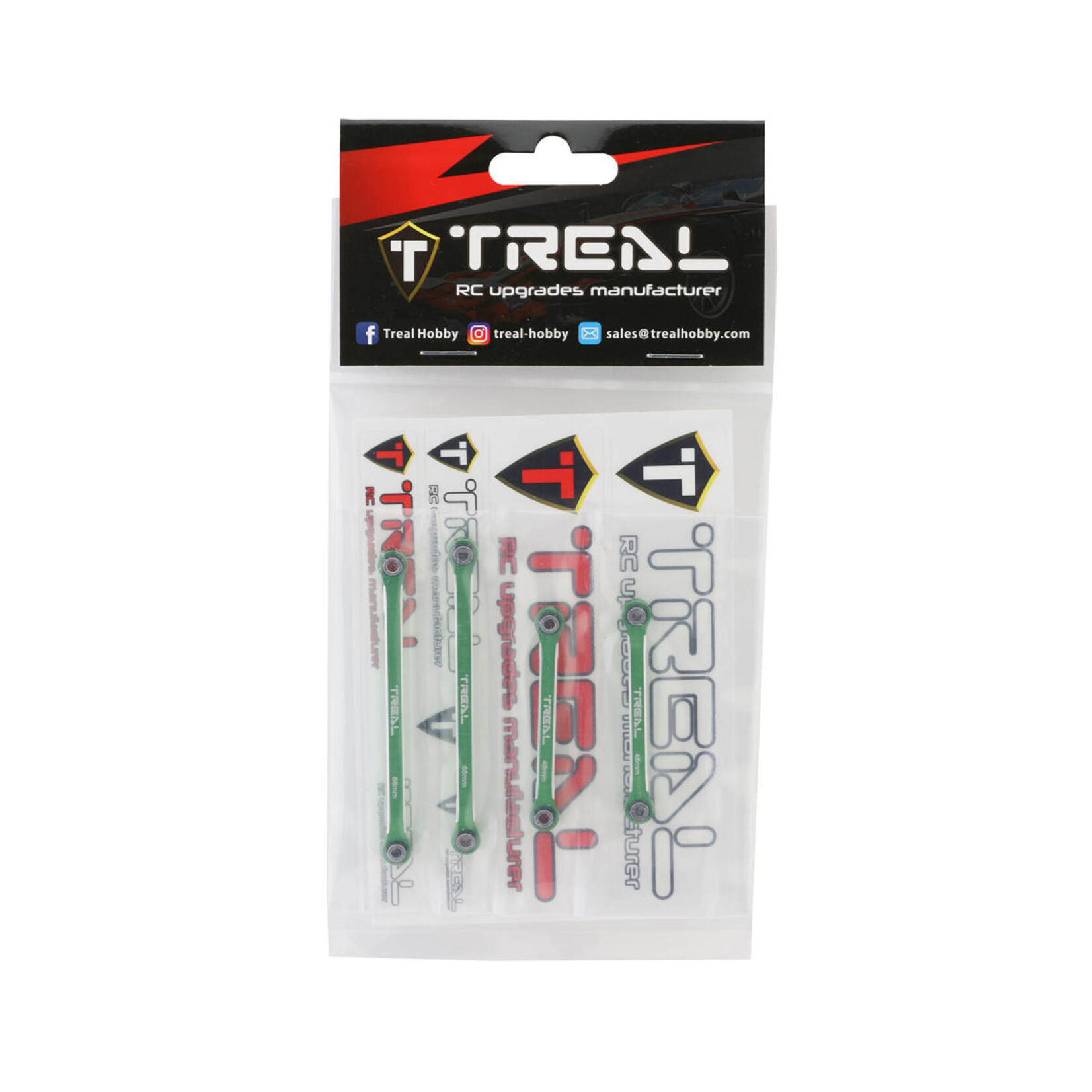 Treal #X003LASCOD Treal Hobby TRX-4M Aluminum Upper Suspension Links (Green) (Qty 4)