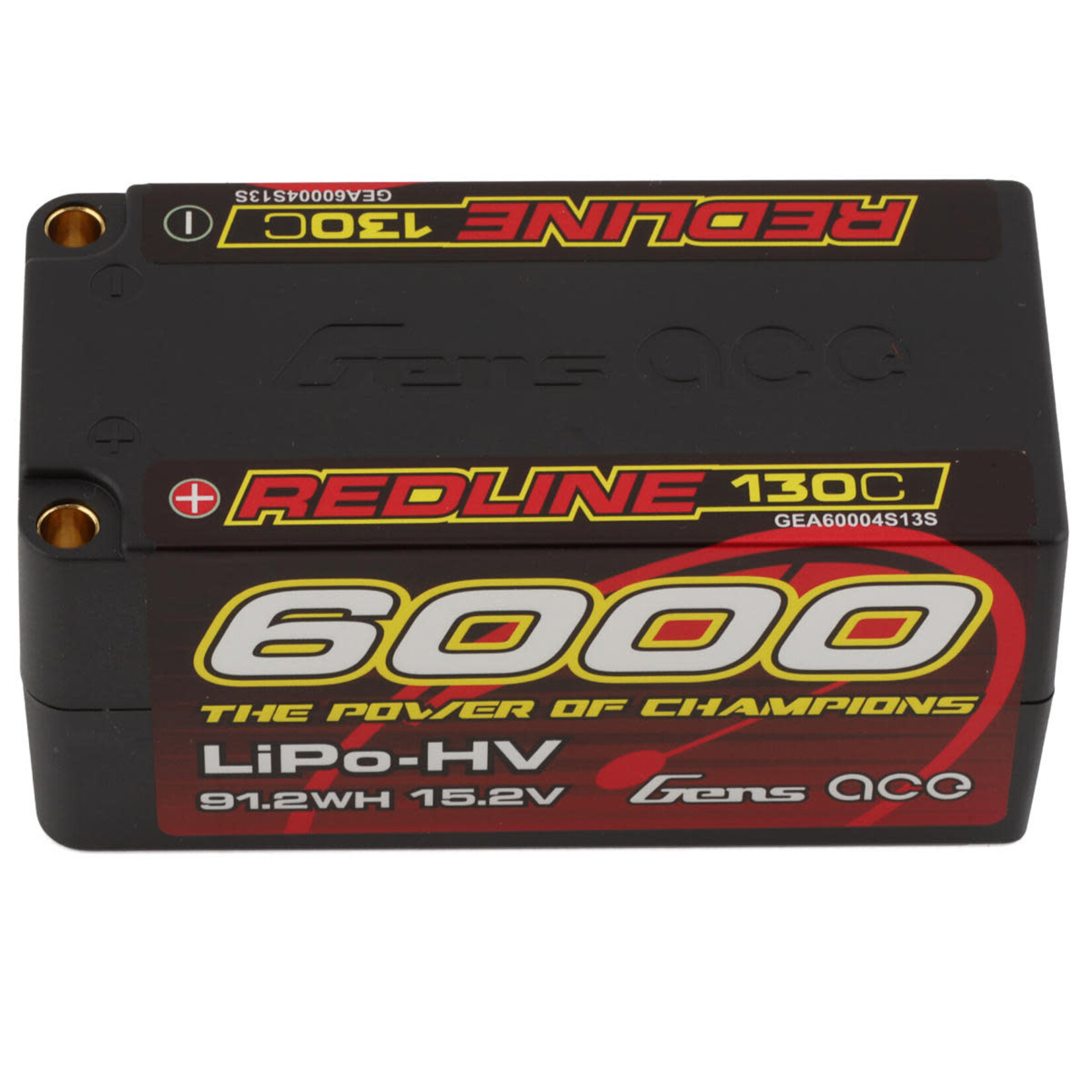Gens Ace Summer Sale #GEA60004S13S Gens Ace Redline 4S LiHV LiPo Shorty Battery 130C (15.2V/6000mAh) w/5mm Bullets (Hard Case)