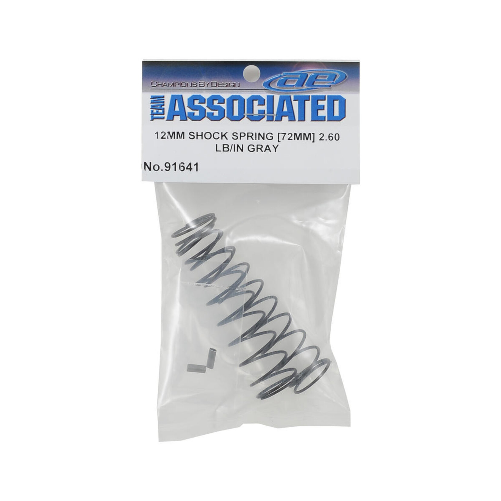 Team Associated Team Associated 12mm Rear Shock Spring (2) (Gray/2.60lbs) (72mm Long) #ASC91641