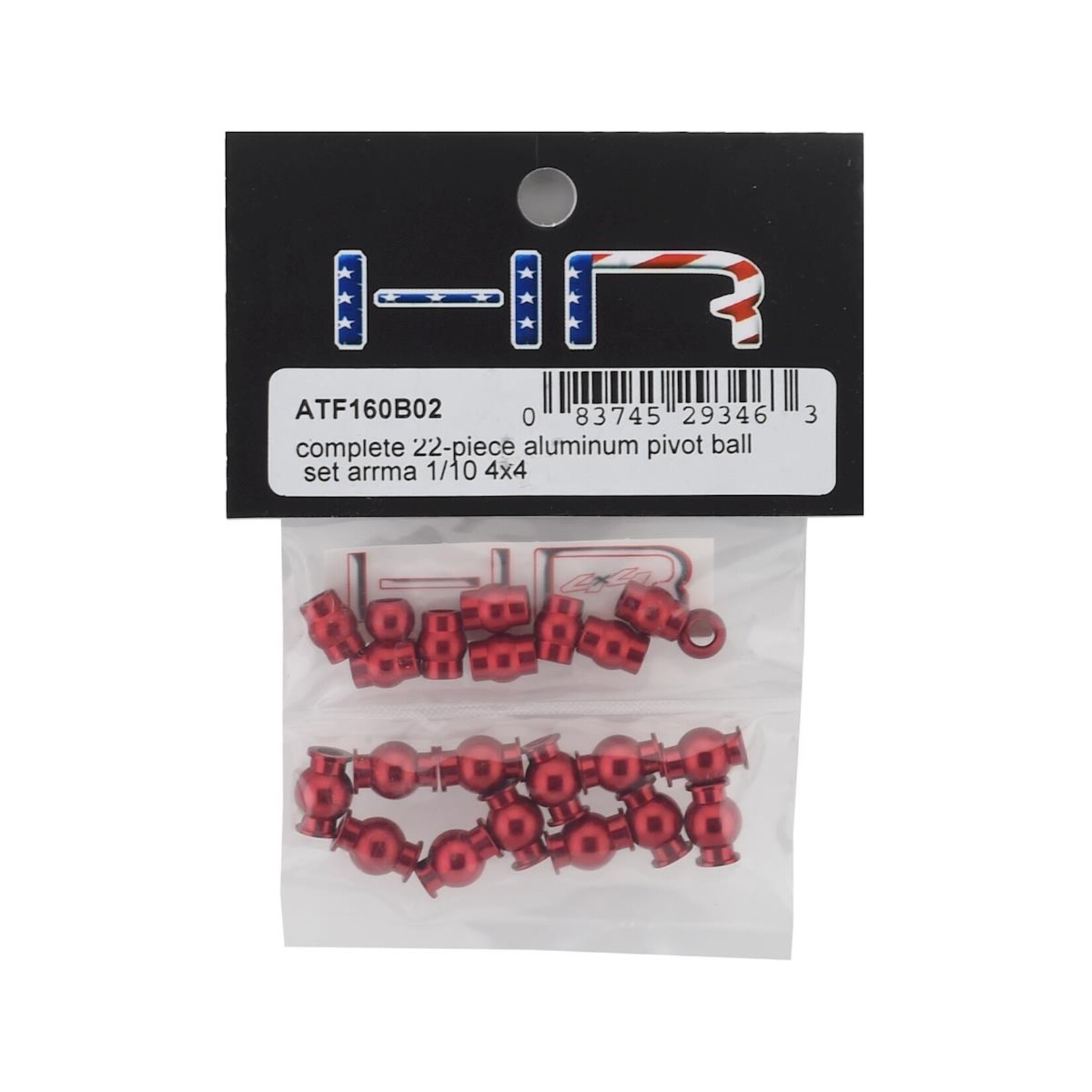 Hot Racing #ATF160B02 Hot Racing Arrma 4x4 Aluminum Pivot Ball Set (Red)