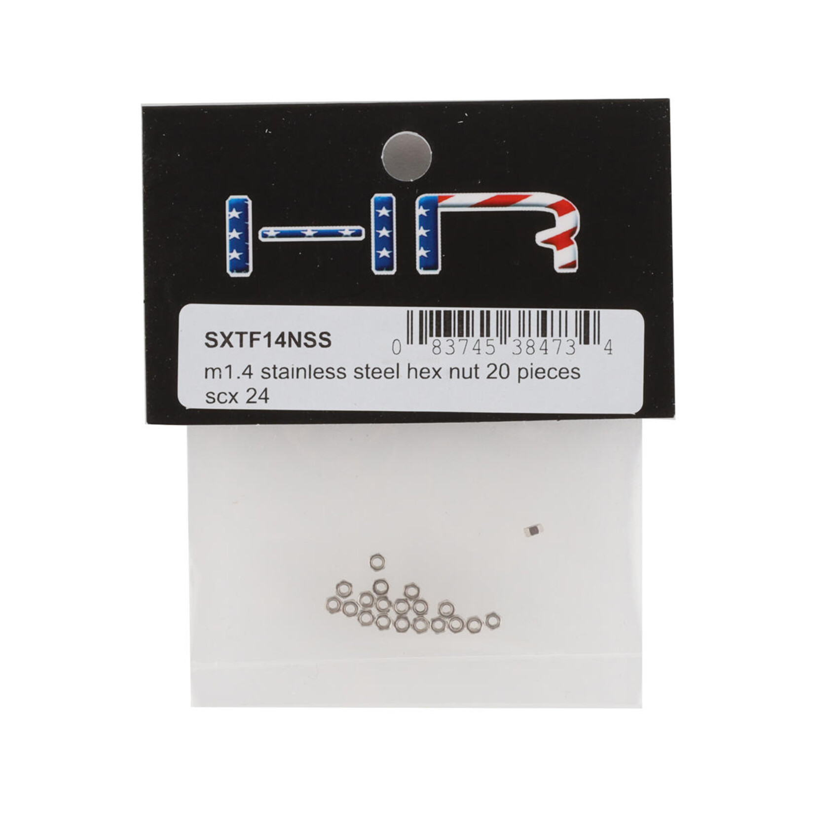 Hot Racing #SXTF14NSS Hot Racing 1.4mm Stainless Steel Hex Nut (20) (SCX24/AX24)