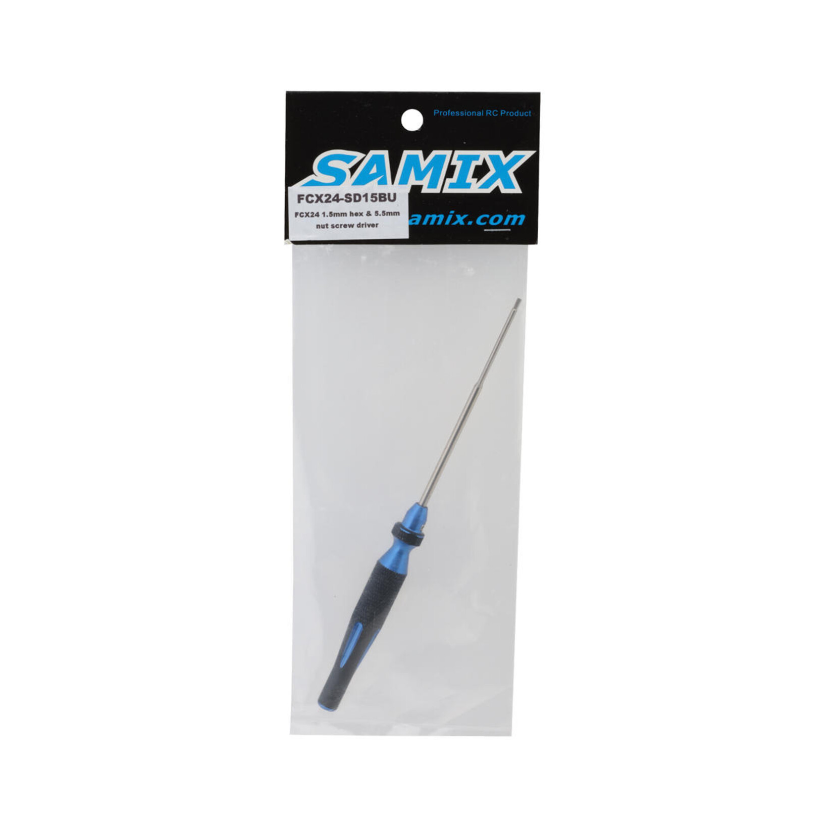 Samix Samix FCX24 2-in-1 Hex Wrench/Nut Driver (Blue) (1.5mm Hex/5.5mm Nut) #SAMFCX24-SD15-BLU