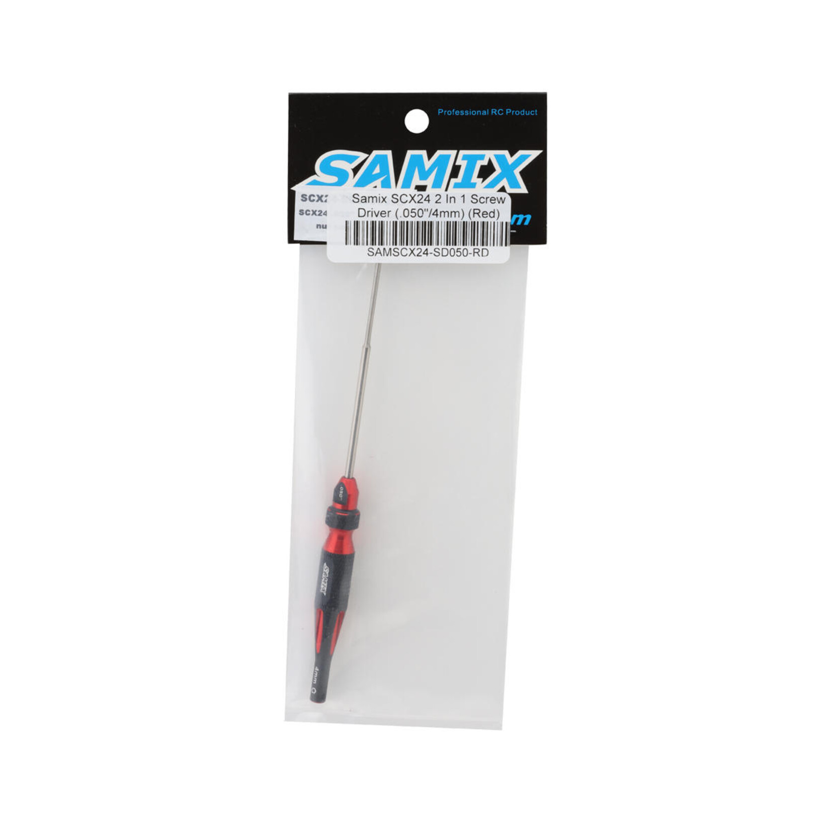 Samix Samix SCX24 2-in-1 Hex Wrench/Nut Driver (Red) (.050" Hex/4mm Nut)  #SAMSCX24-SD050-RD